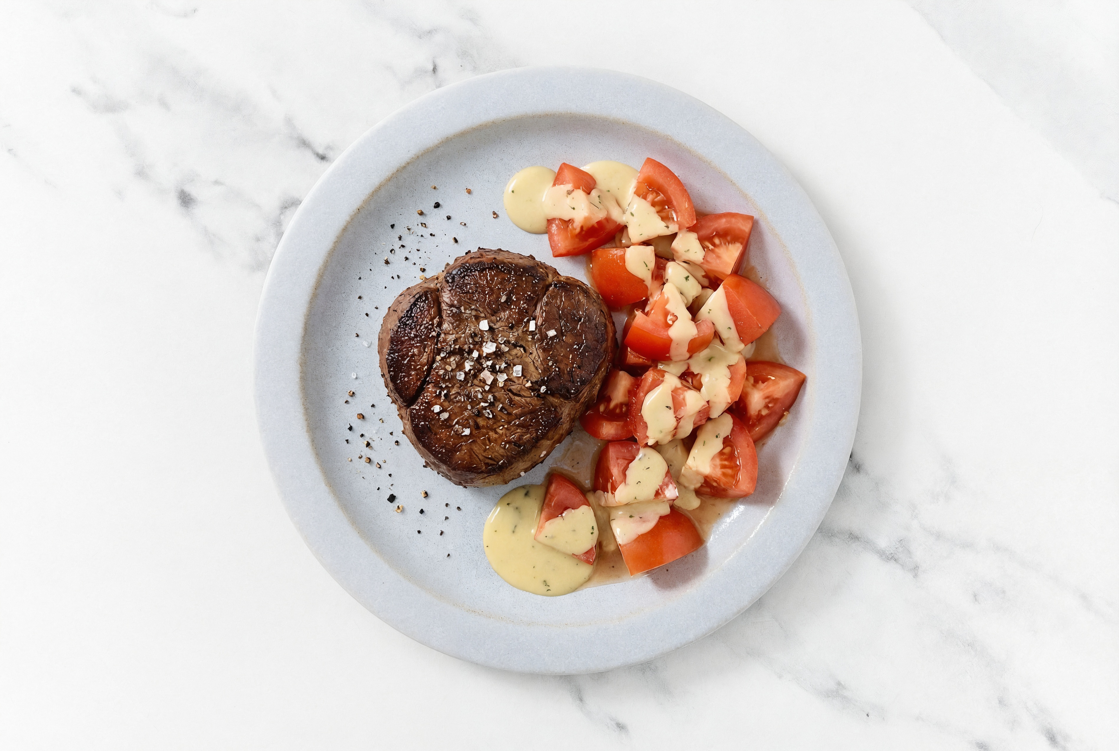Hearty Filet Mignon + Beefsteak Tomato Salad