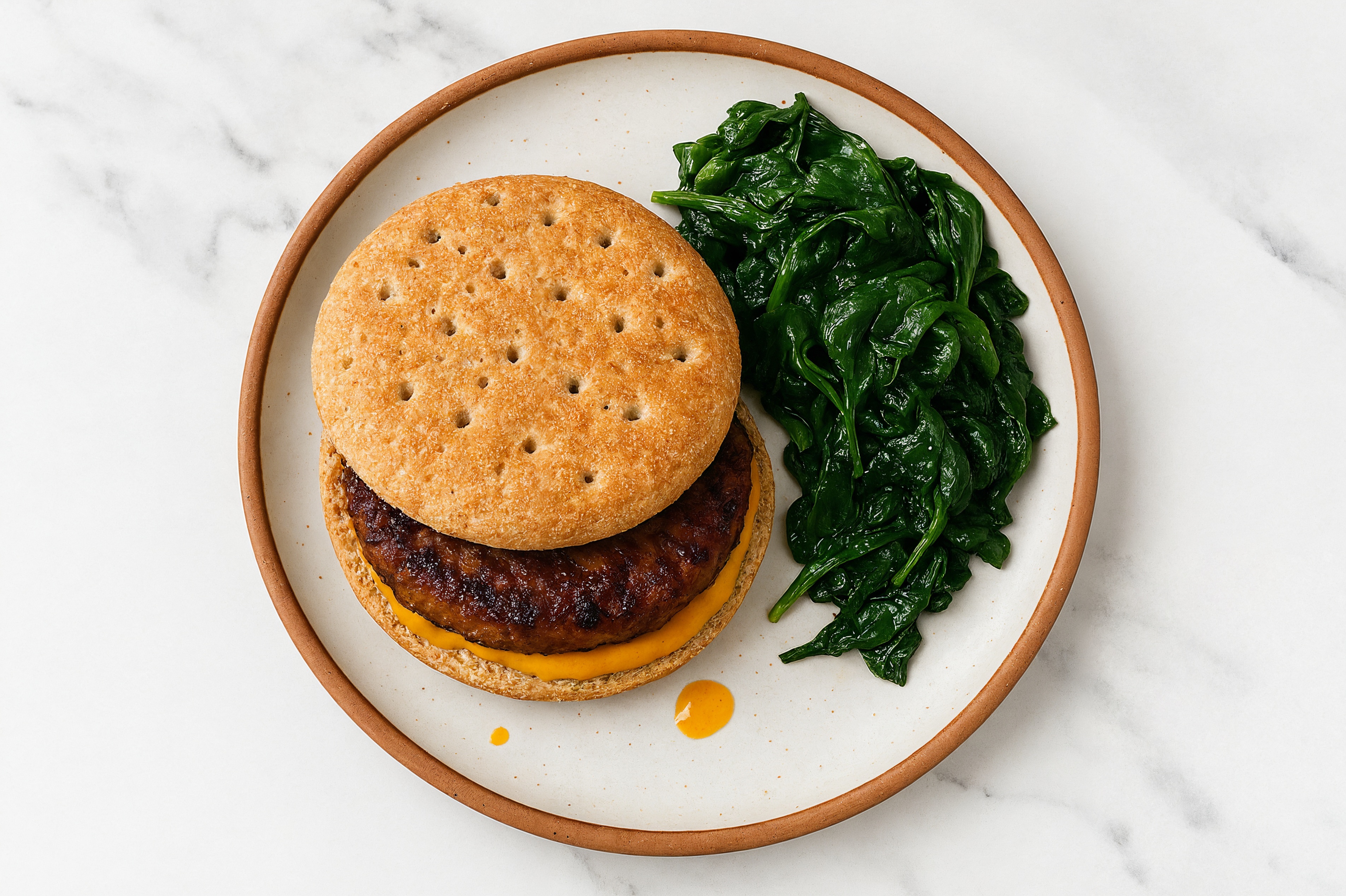 Plant-Based The Beyond Burger + Sautéed Baby Spinach