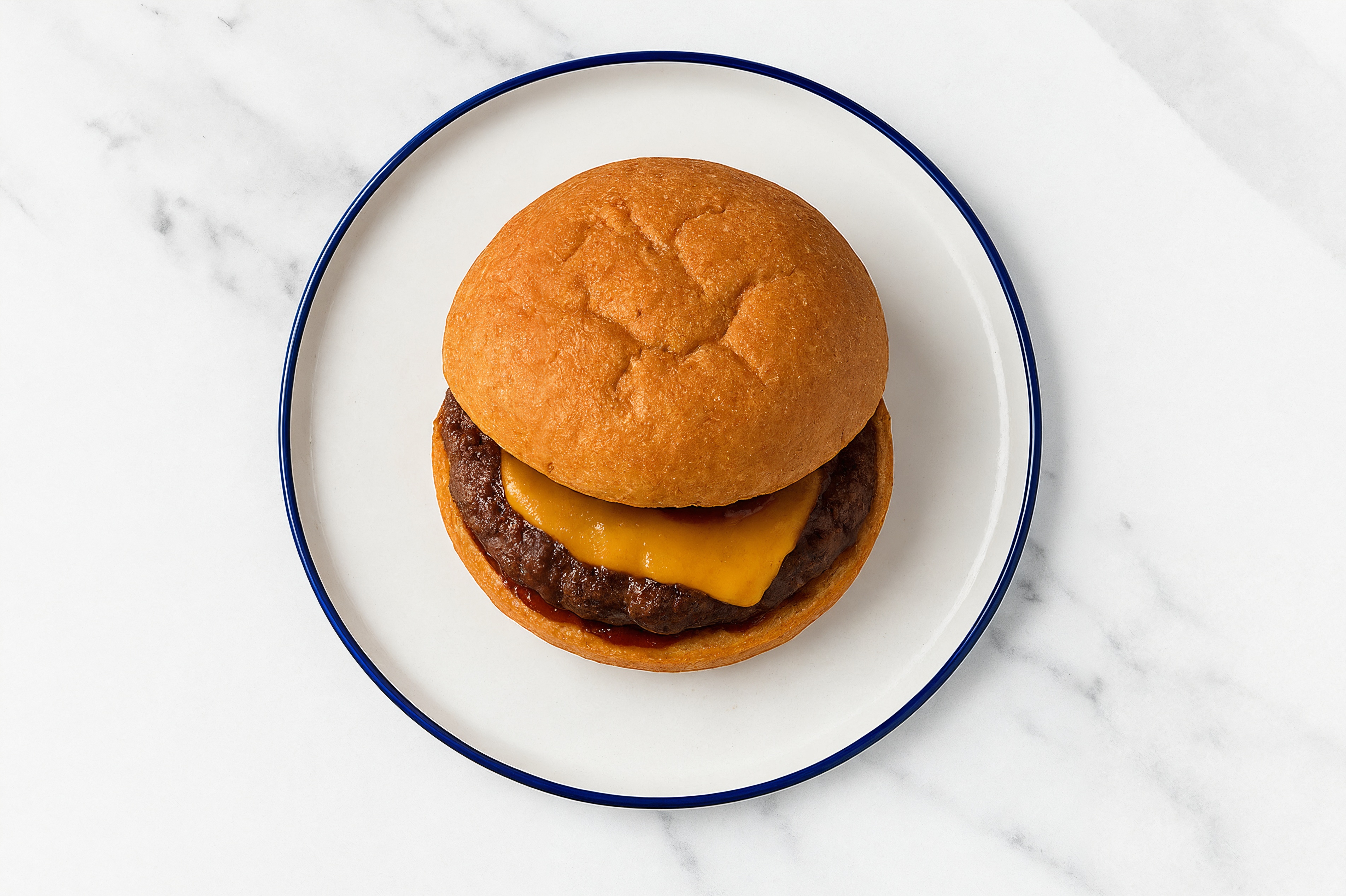 Herby Grilled BBQ Bison Cheeseburger with Original BBQ