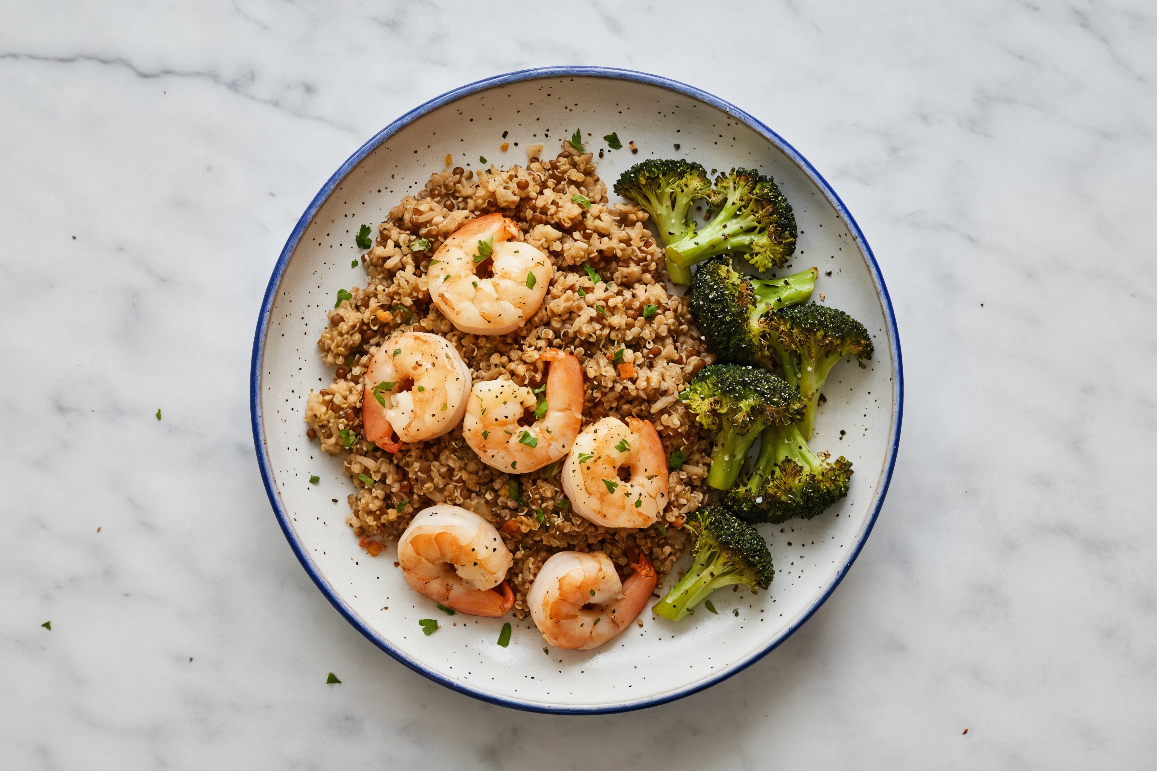 Lemony Jumbo Shrimp + Broccoli Power Bowl