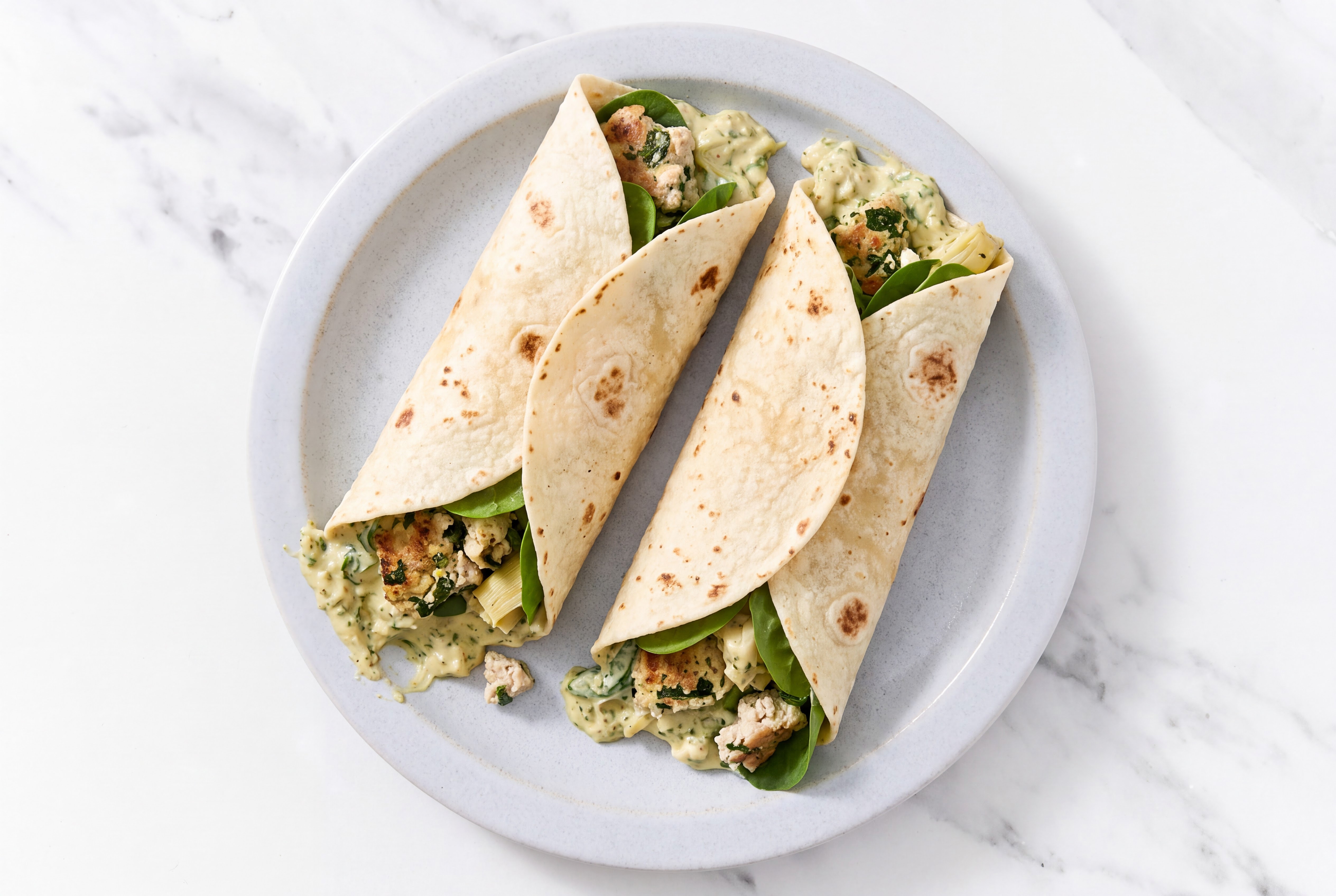 Garden Spinach Artichoke Feta Turkey Wrap