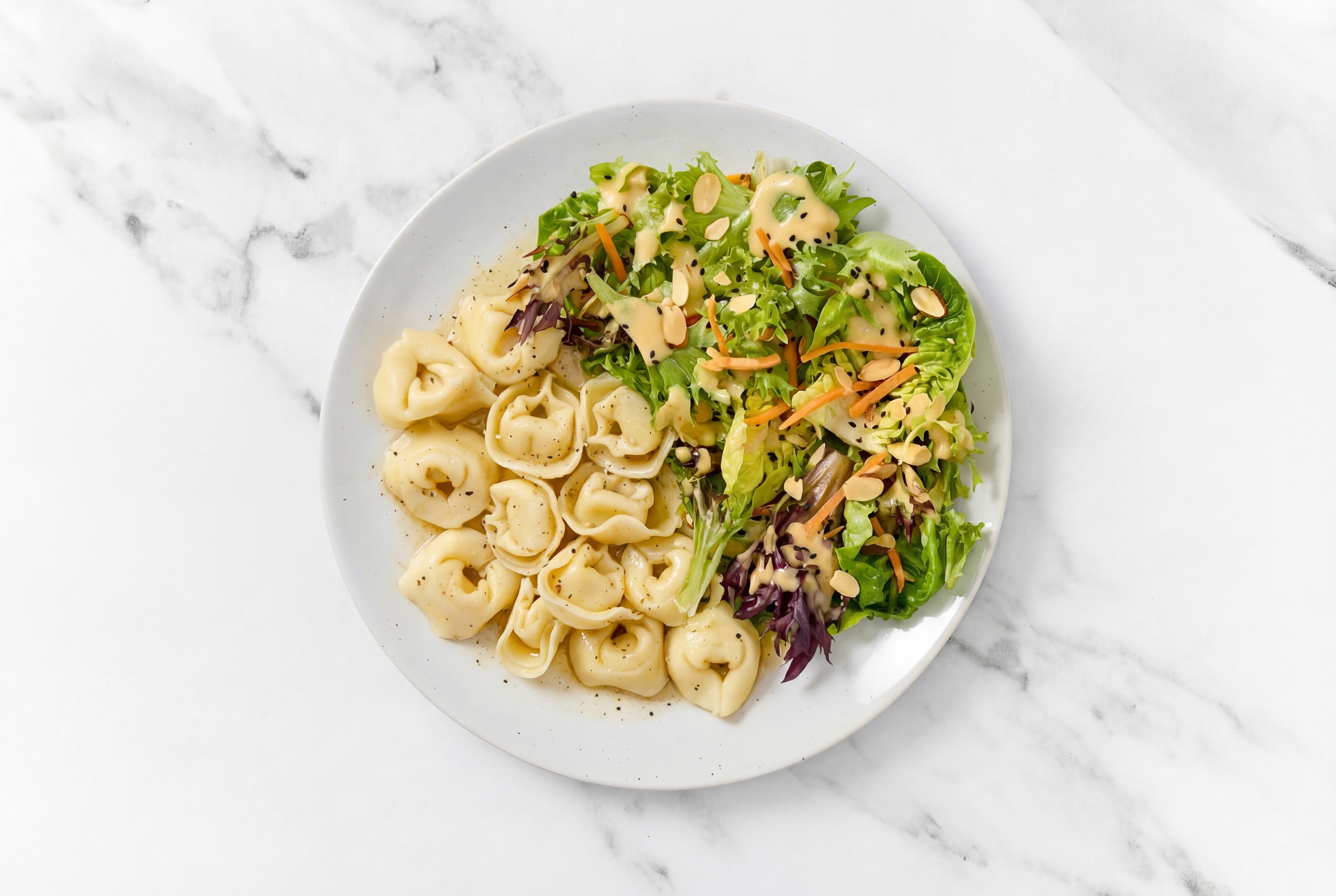 Herby  Brown Salted Butter Cheese Tortelloni + Side Salad