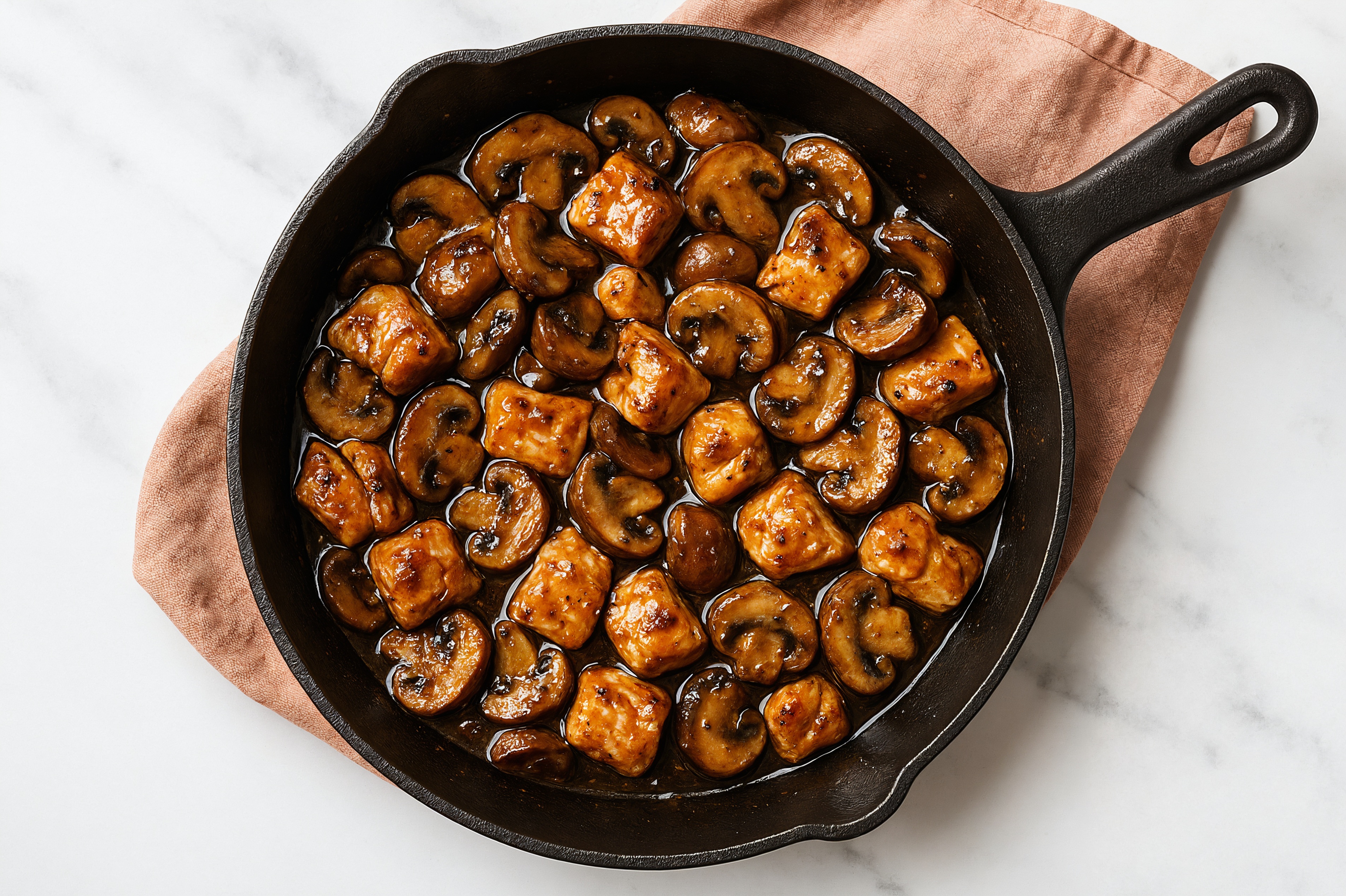 Tangy Pepper Steelhead Trout Stir-Fry with Mushrooms