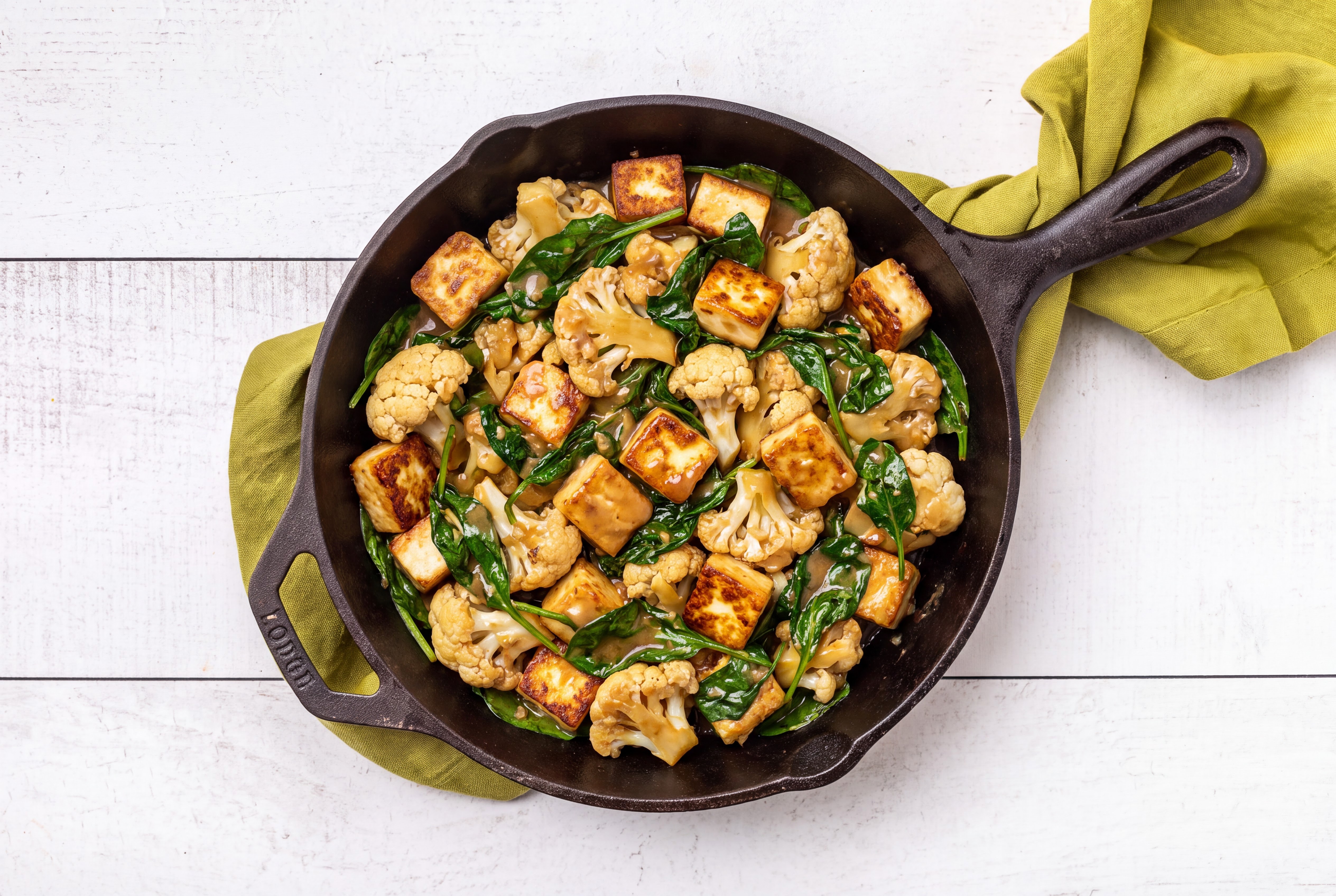Gingery Ponzu Paneer + Cauliflower Stir Fry