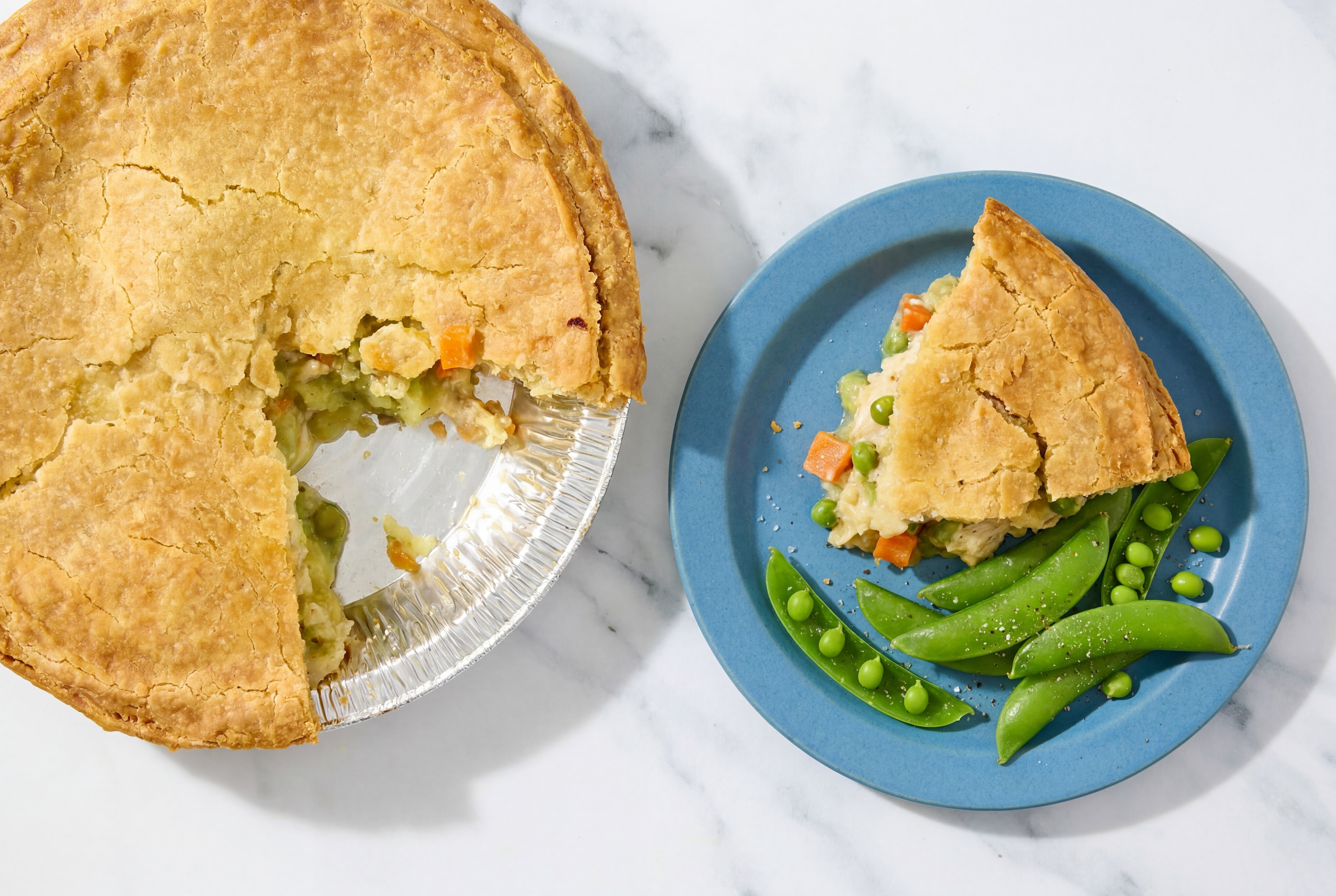 Chicken Pot Pie with Snap Peas