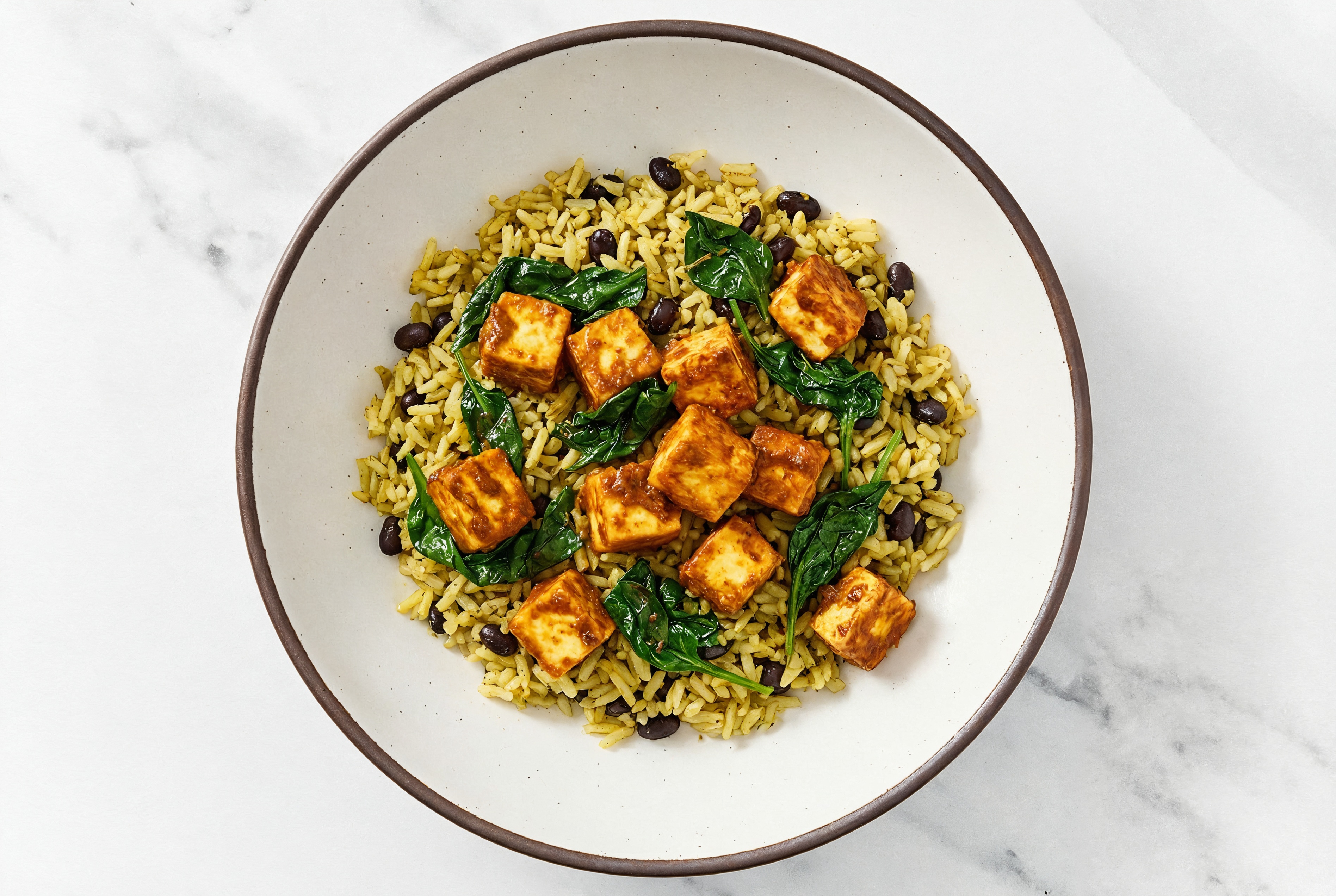  Tandoori Paneer with Rice with Beans + Baby Spinach