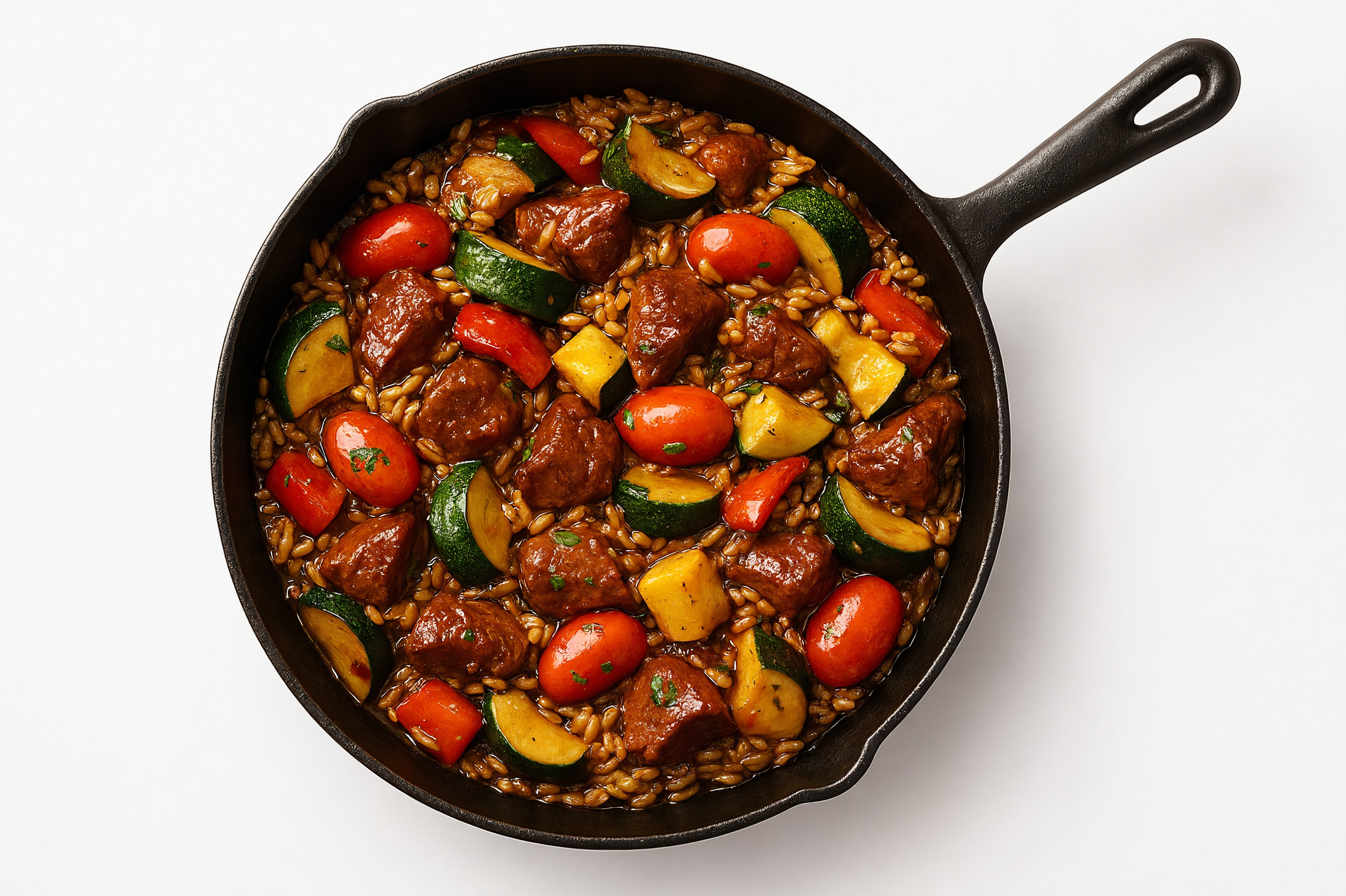 Japanese Bbq Squash + Lamb Stir-Fry with Brown Rice
