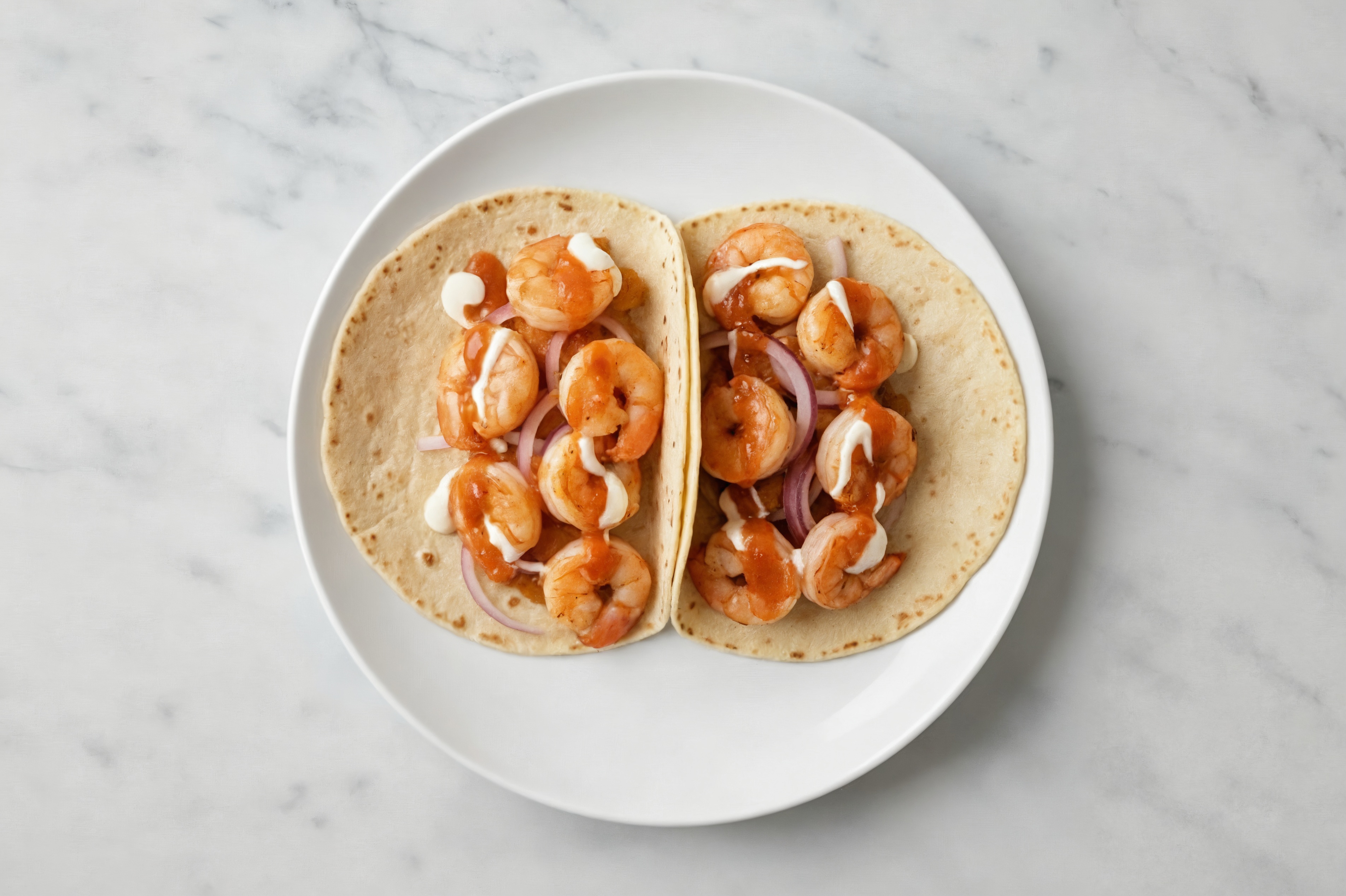 Bang Shrimp Tacos with Red Onion