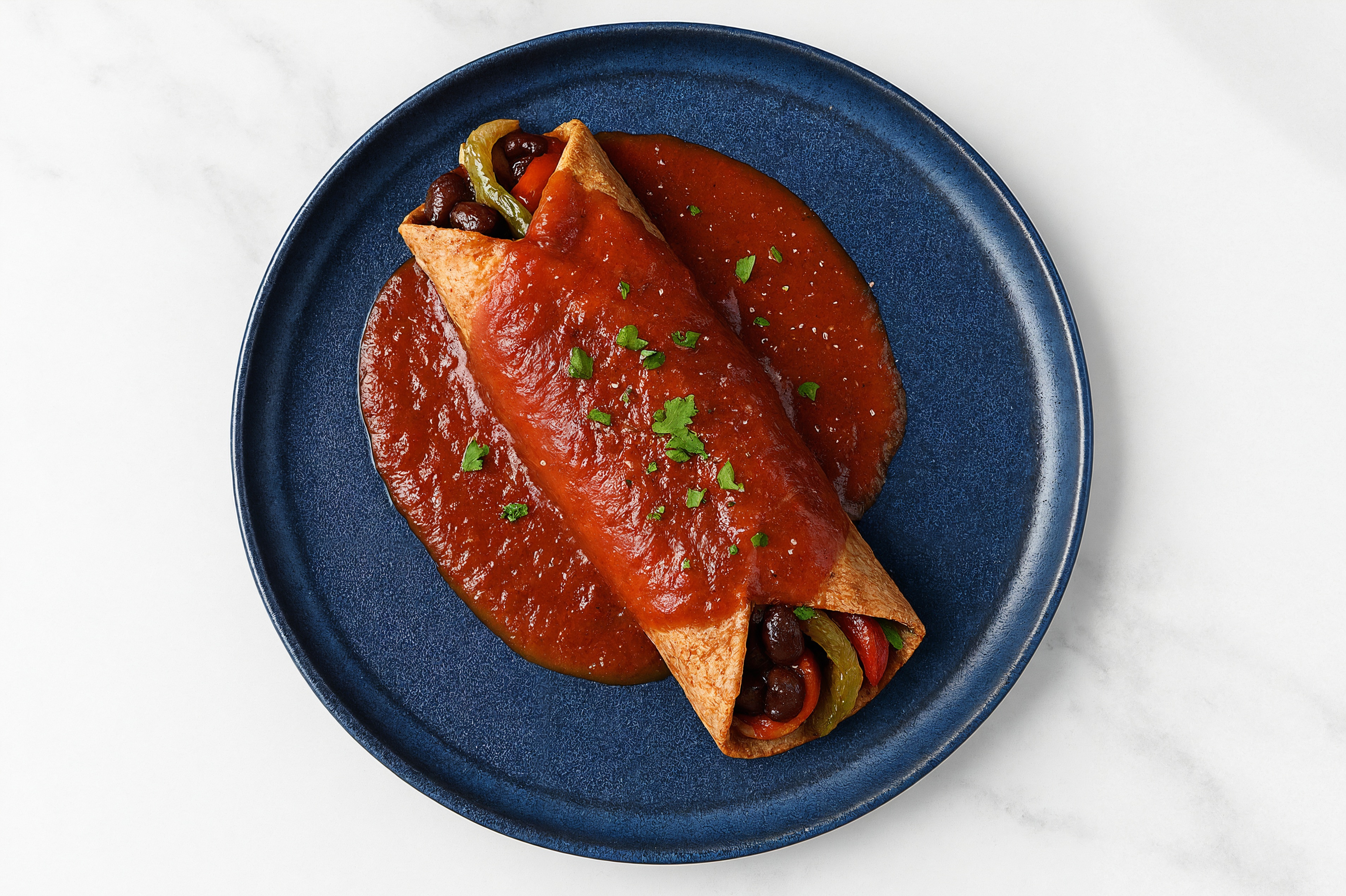 Garden Cuban Spiced Black Beans Bean + Veggie Enchiladas Rojas