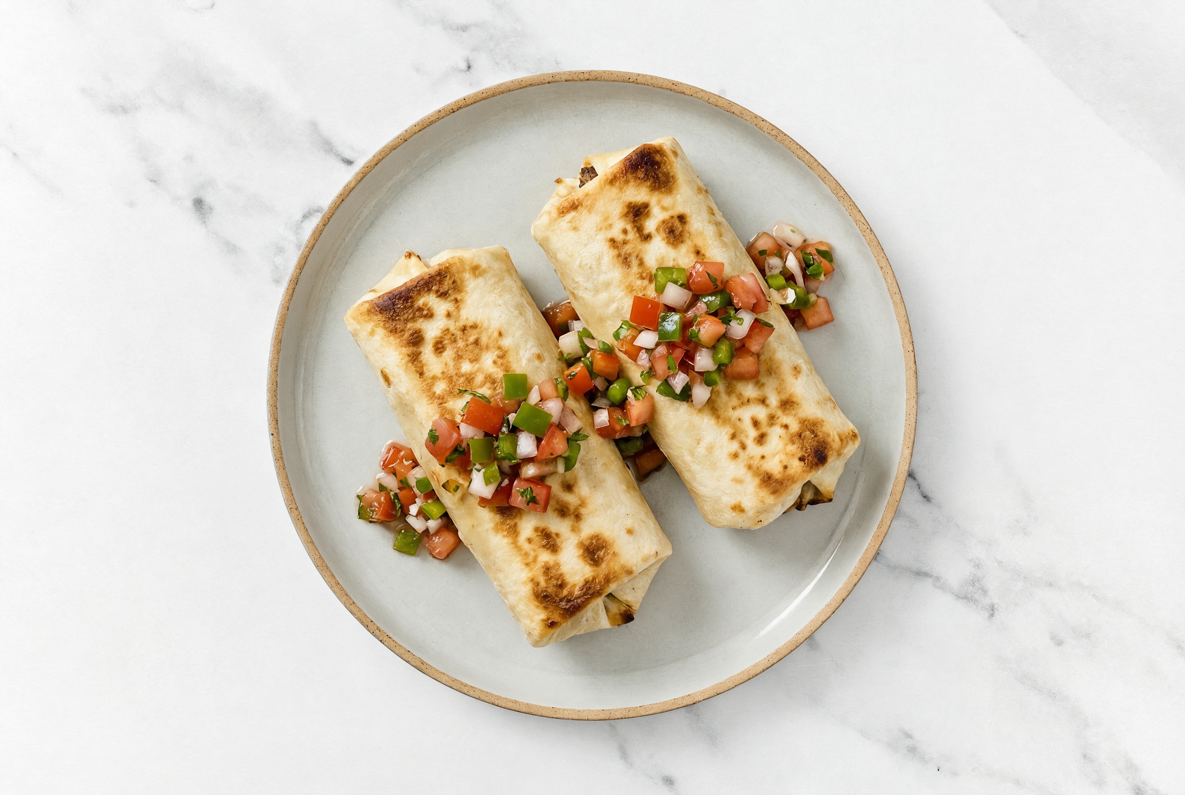 Mediterranean Mash-Up Beef Chimichangas