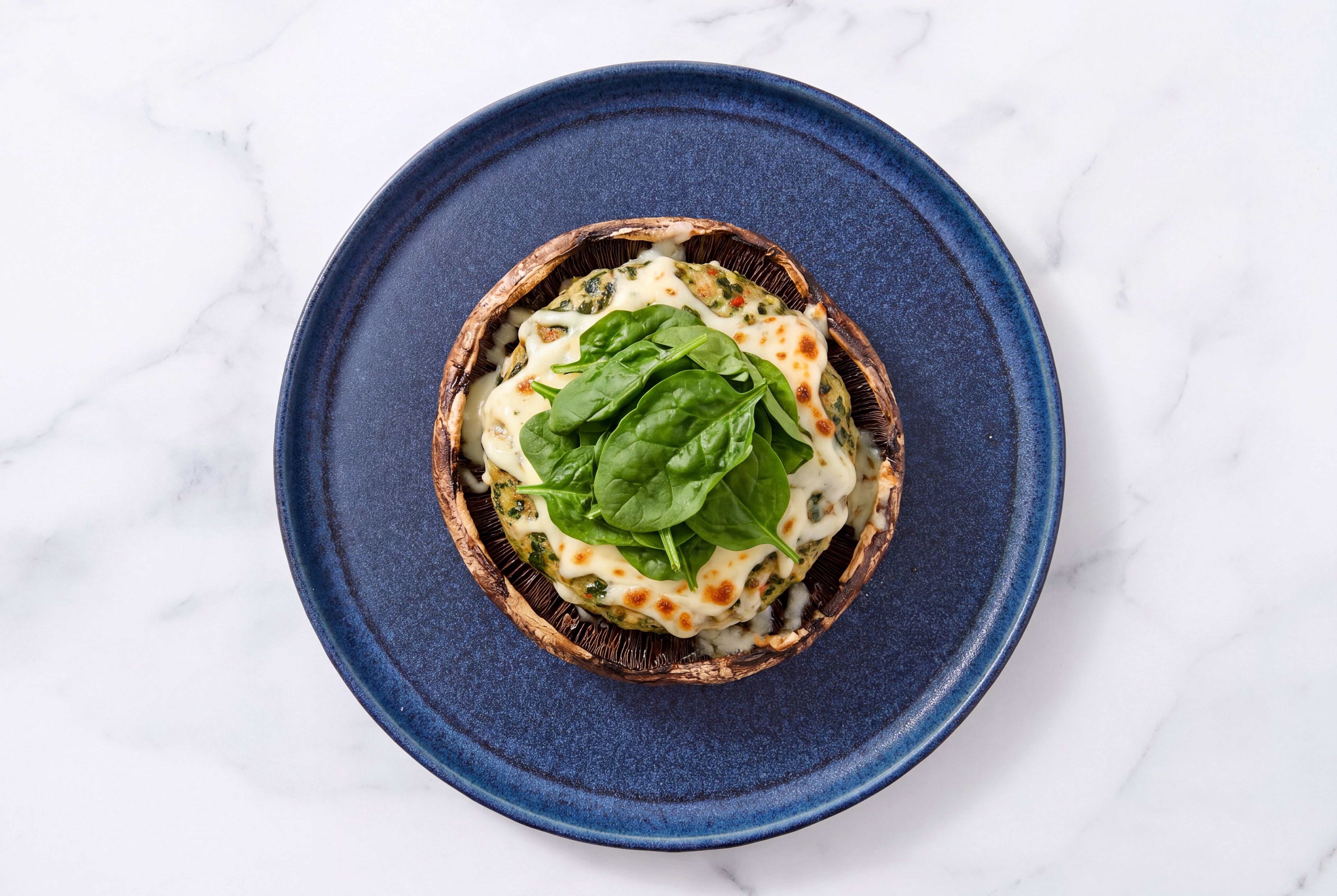 Cheesy Feta Turkey Portabella Bun Burger