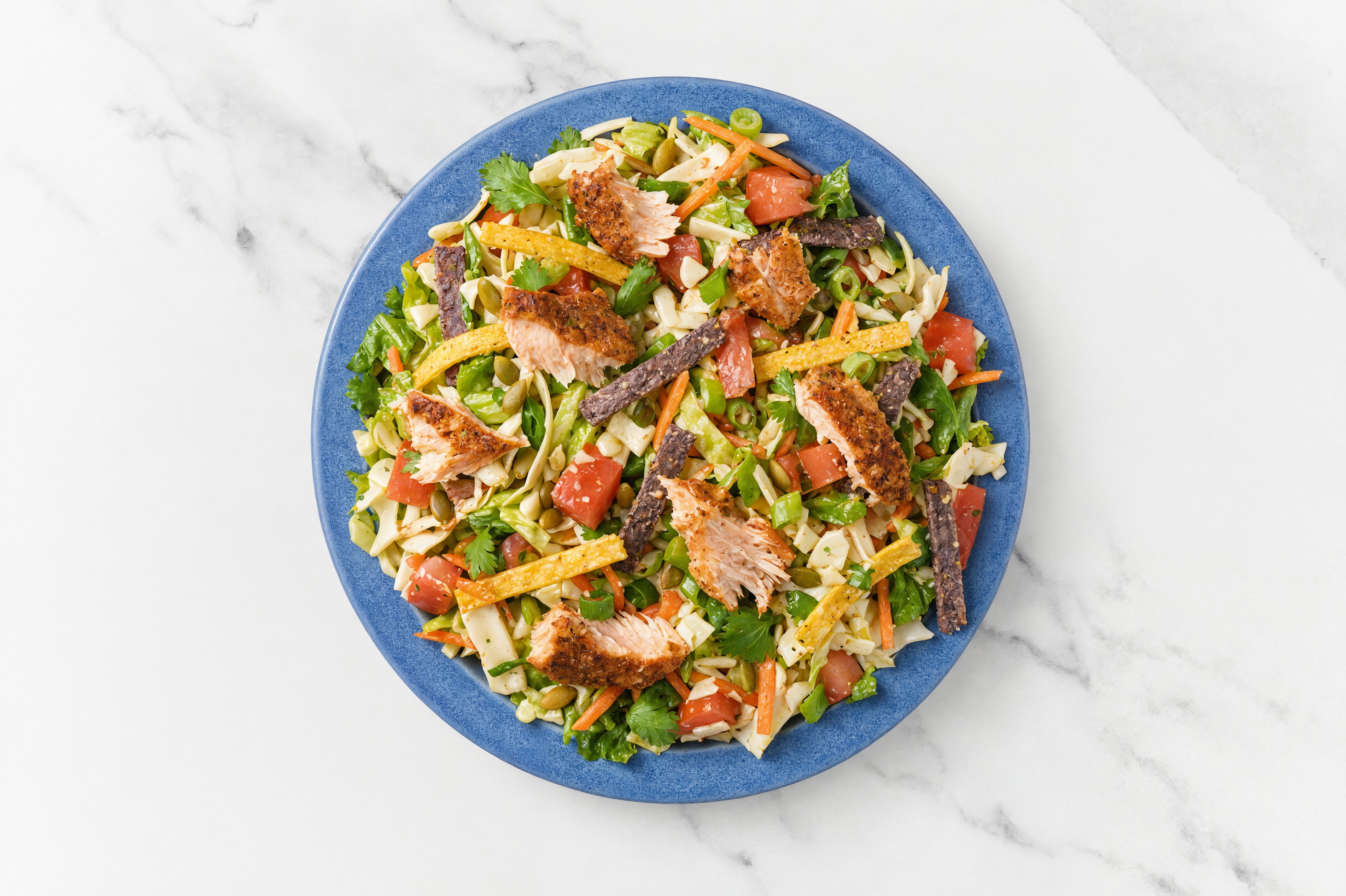 Blackened Salmon + Beefsteak Tomato Southwestern Salad