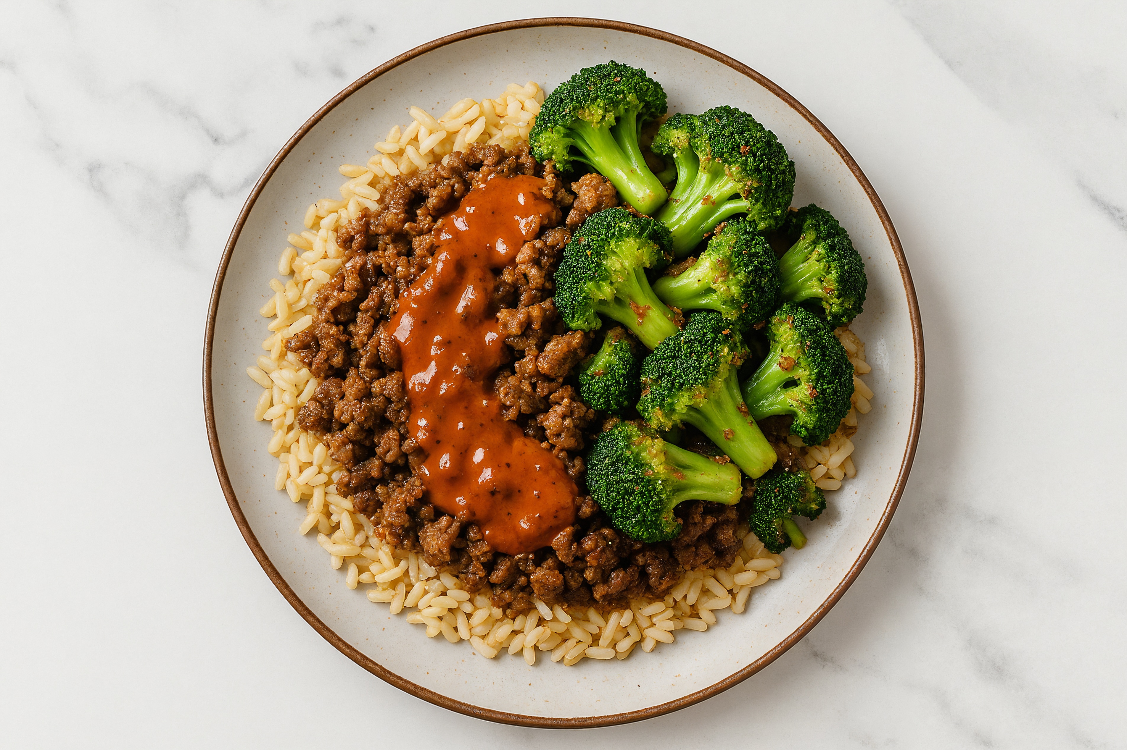 Sweet + Smoky Ground Lamb + Rice Bowl with Broccoli
