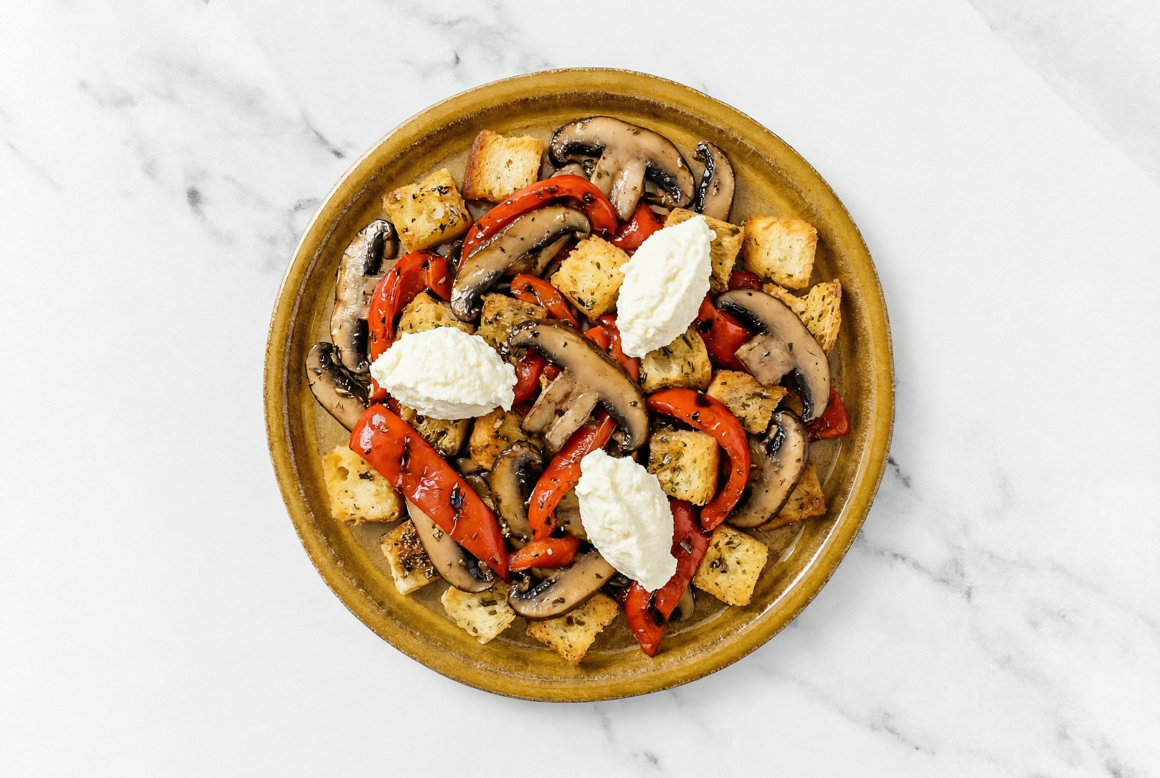 Ricotta Mushroom Panzanella Salad
