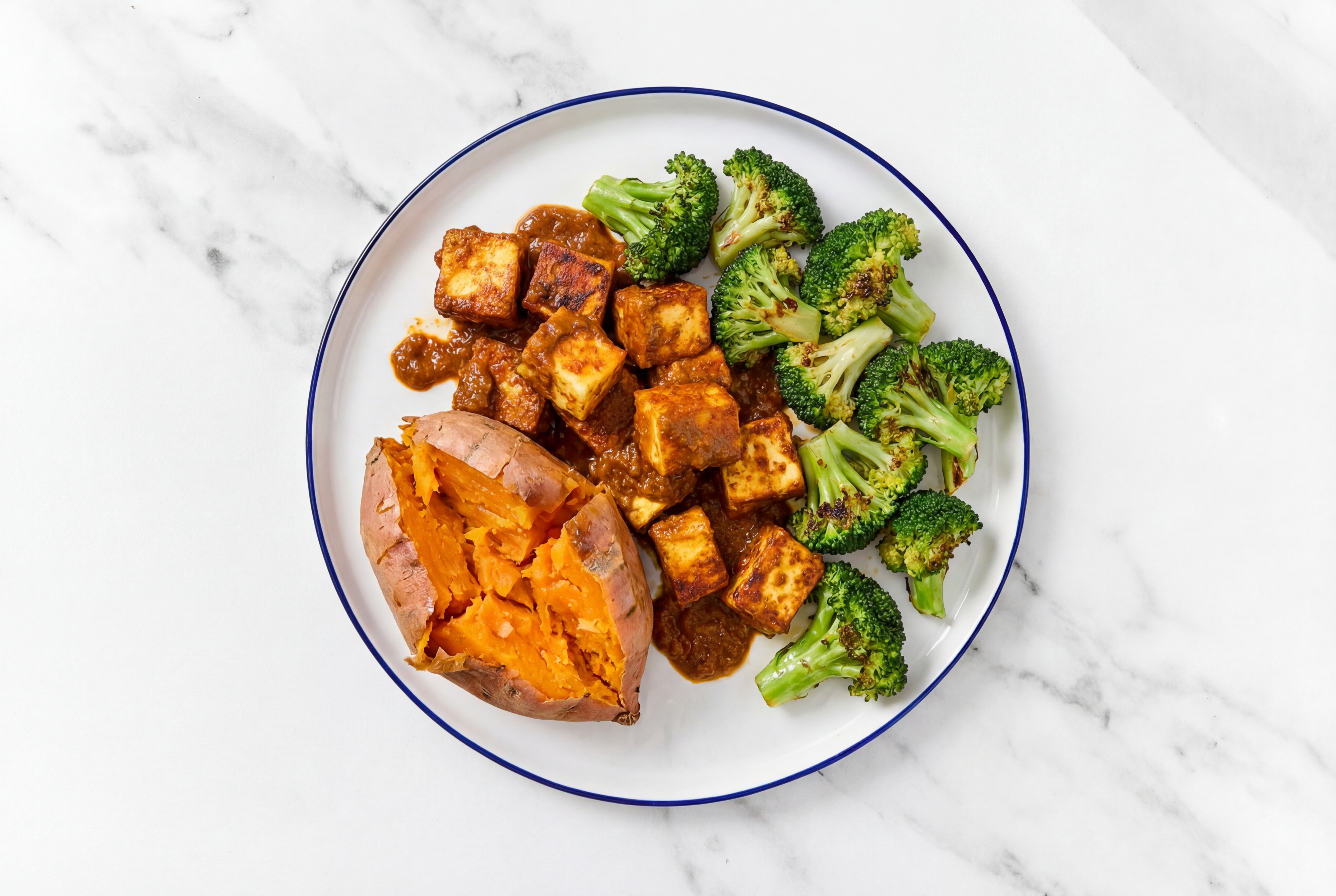 Tandoori Paneer with Sweet Potato + Broccoli Bunches
