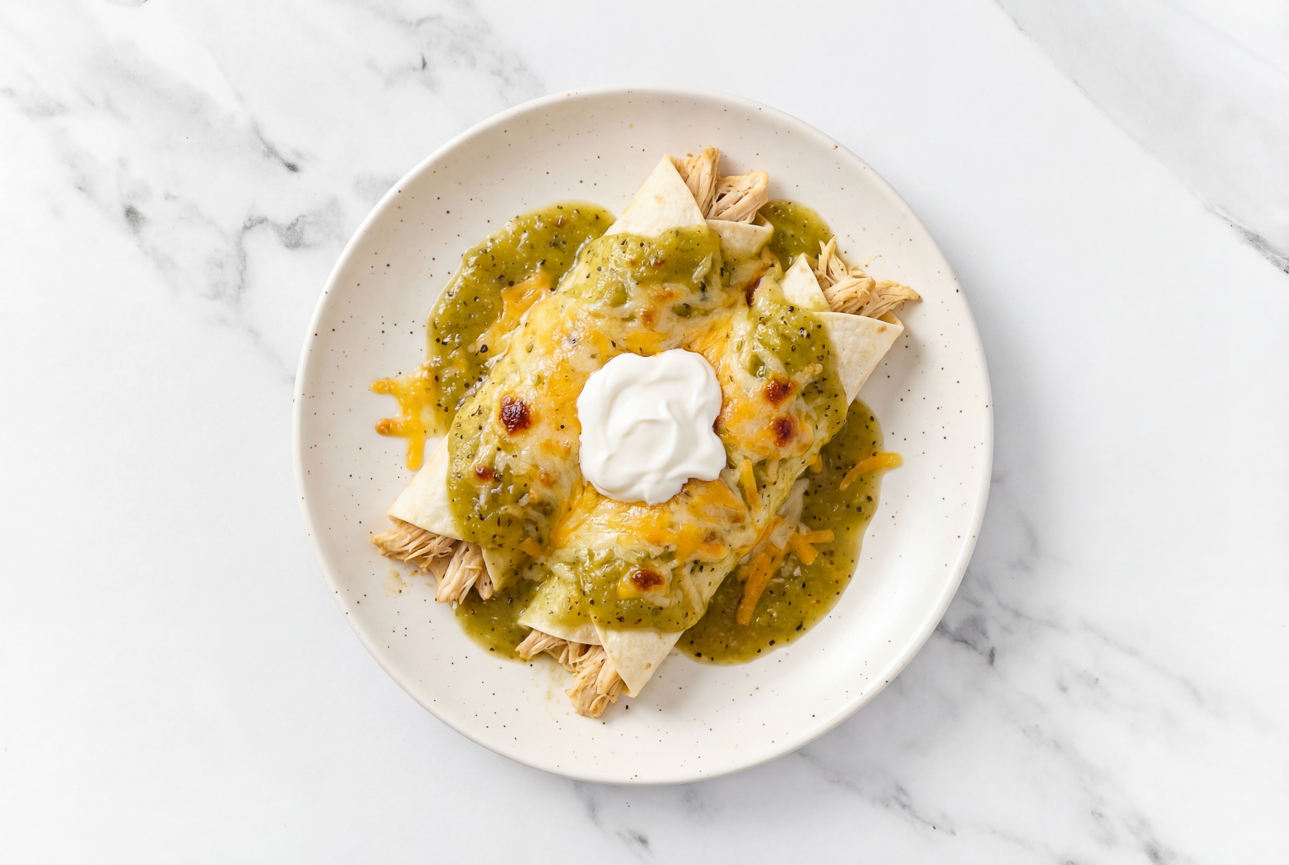Herby Fiber-Friendly Green Chile Chicken Enchiladas