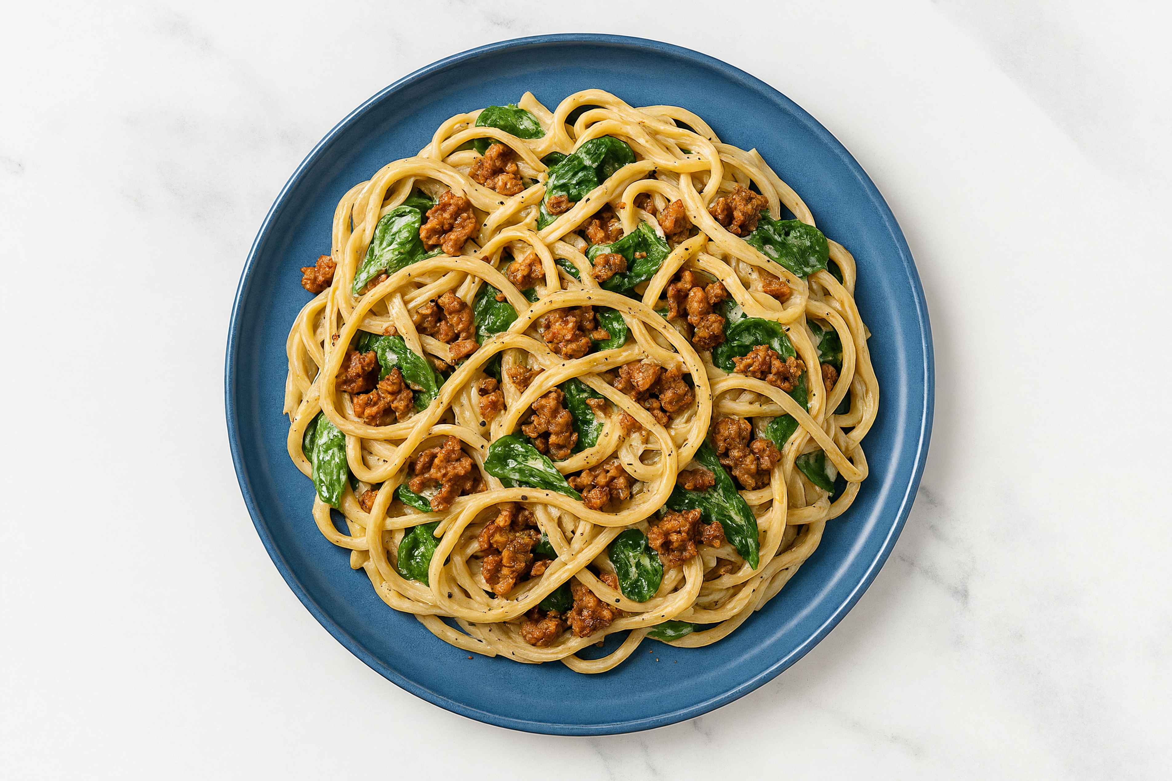 Plant-Based Chorizo + Spinach Alfredo