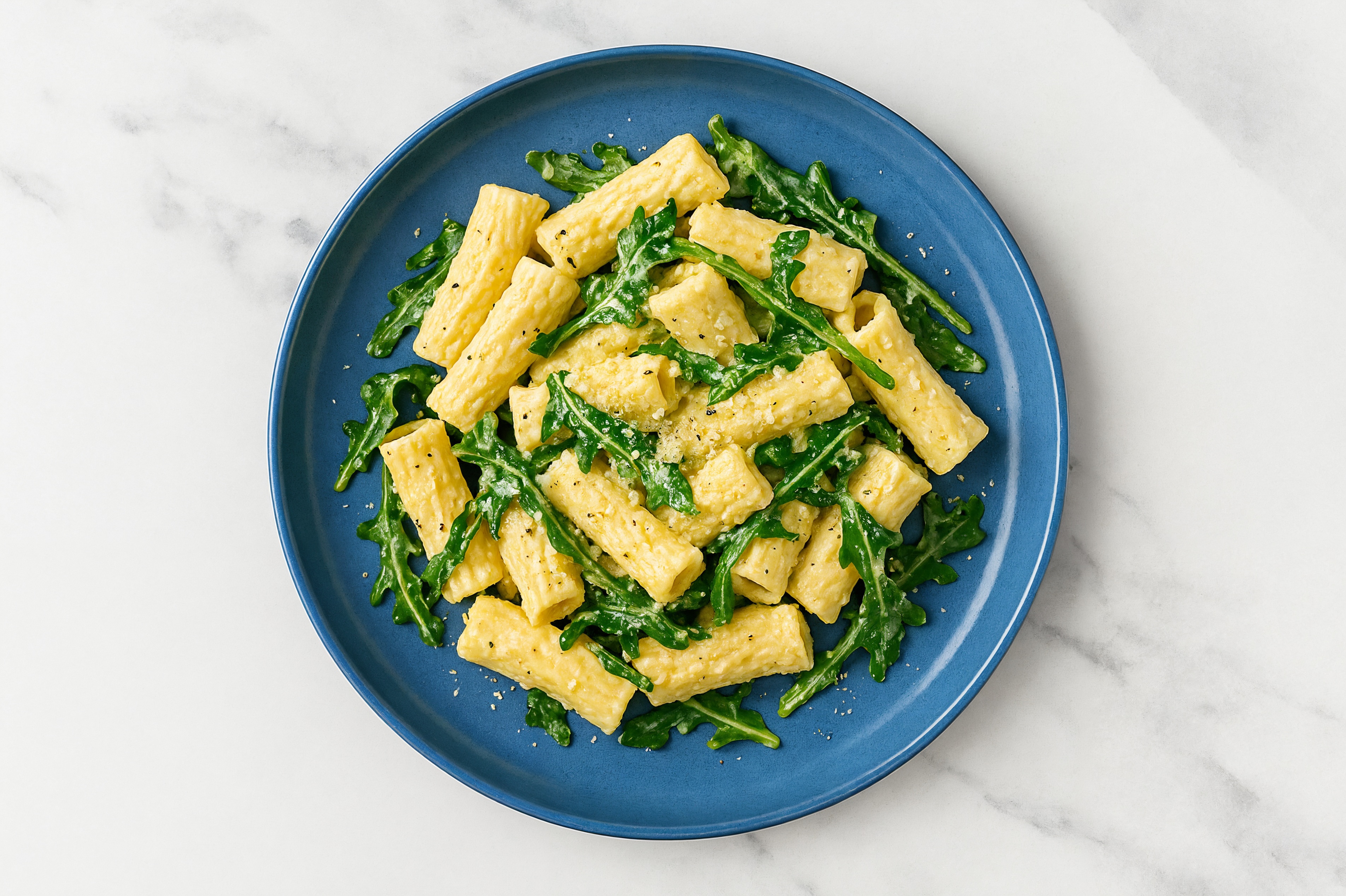 One Pot Lemony Ricotta + Arugula Rigatoni Pasta