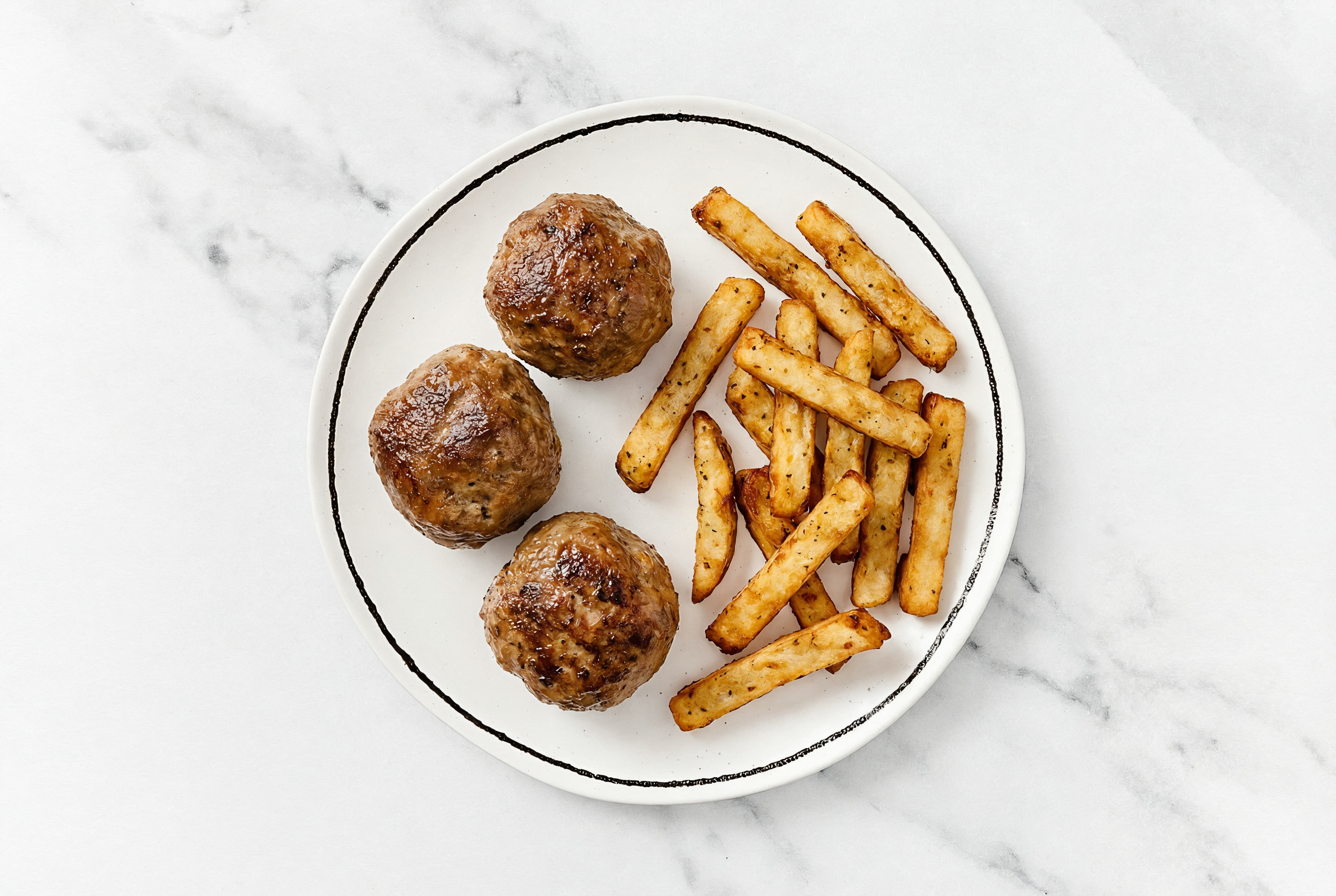 Classic Beef Meatballs + Super Veggie Fries