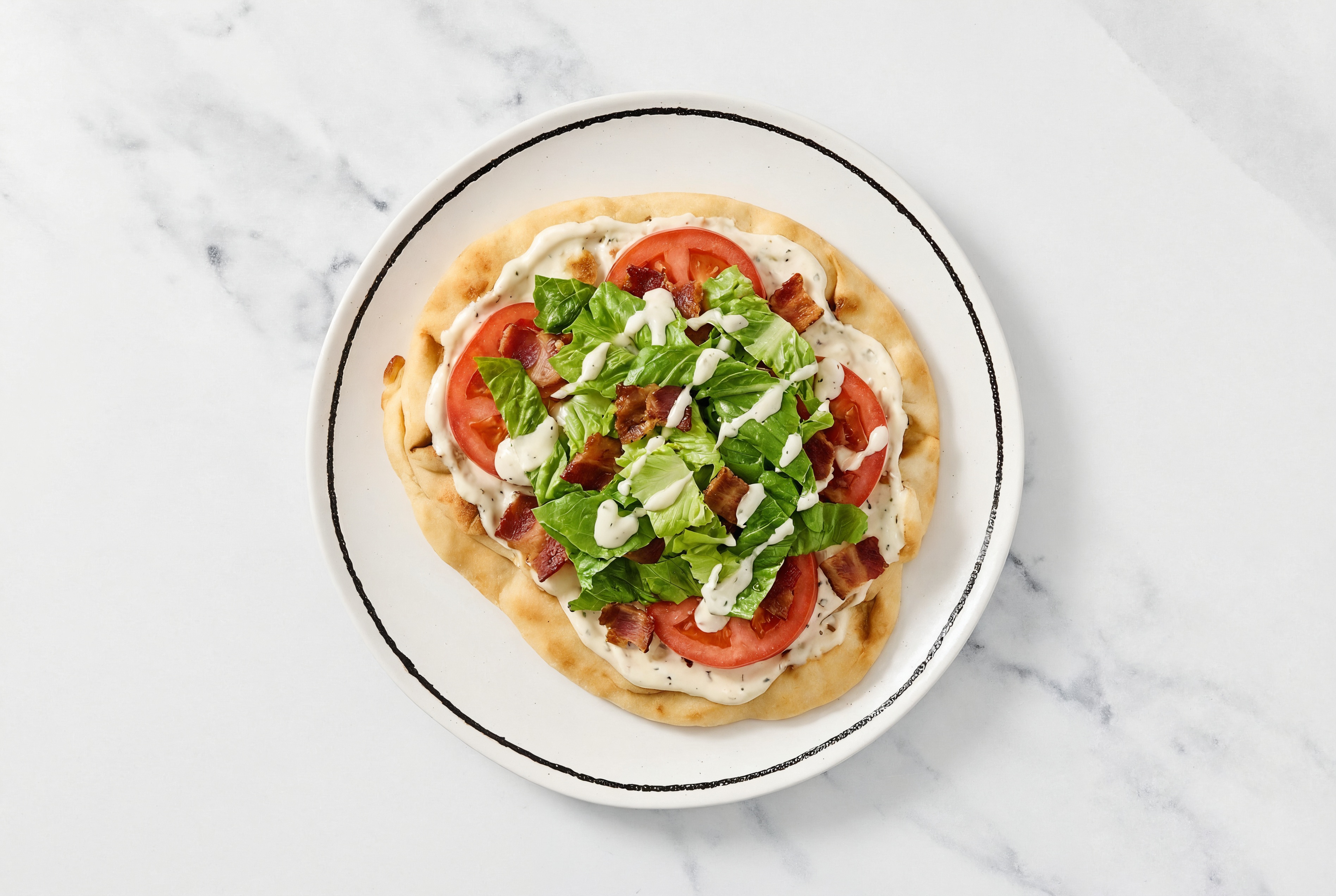 Savory Garlic Ranch BLT Flatbread with Applewood Smoked Pork Bacon
