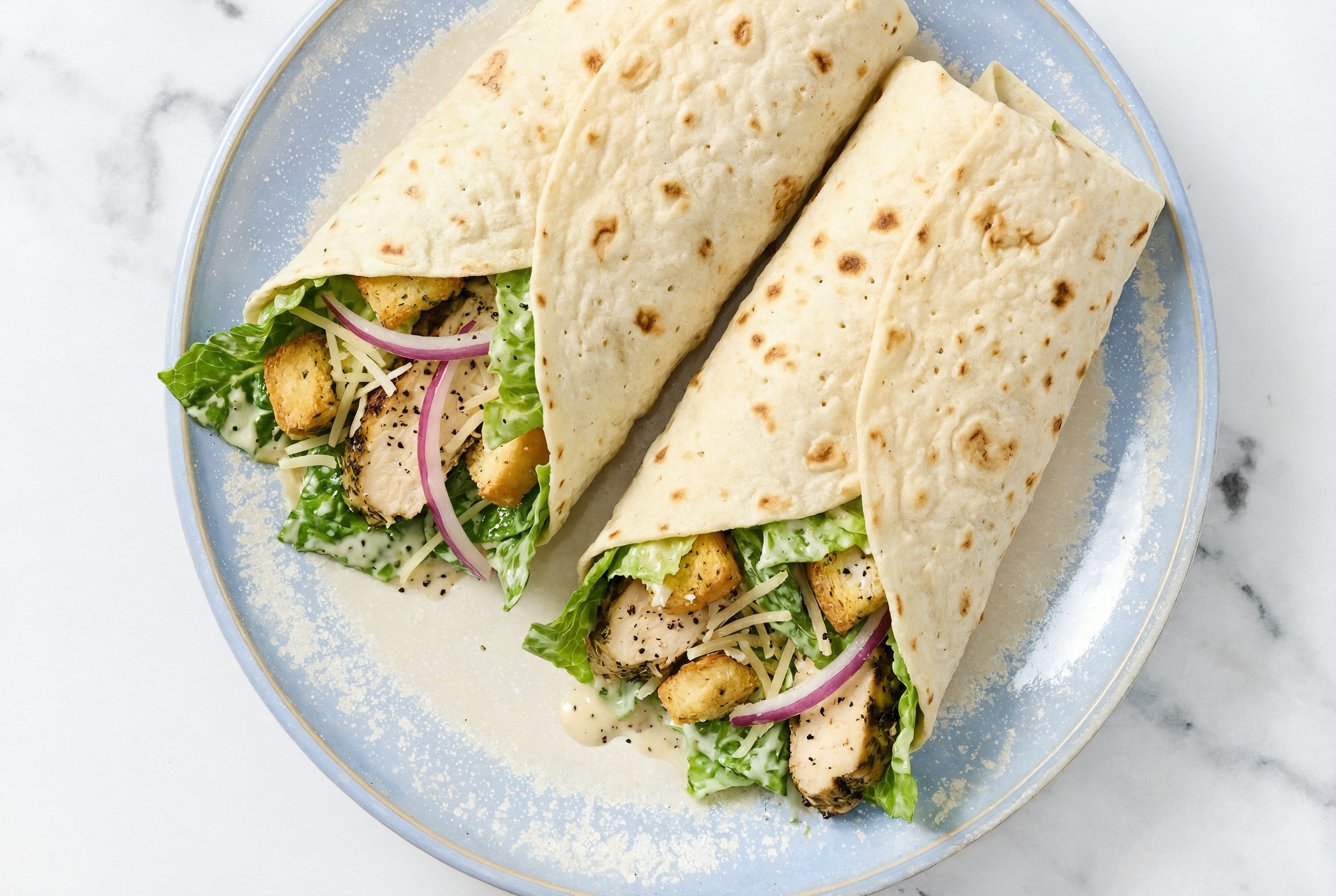  Mediterranean Grilled Chicken Breast Caesar Lavash Wrap