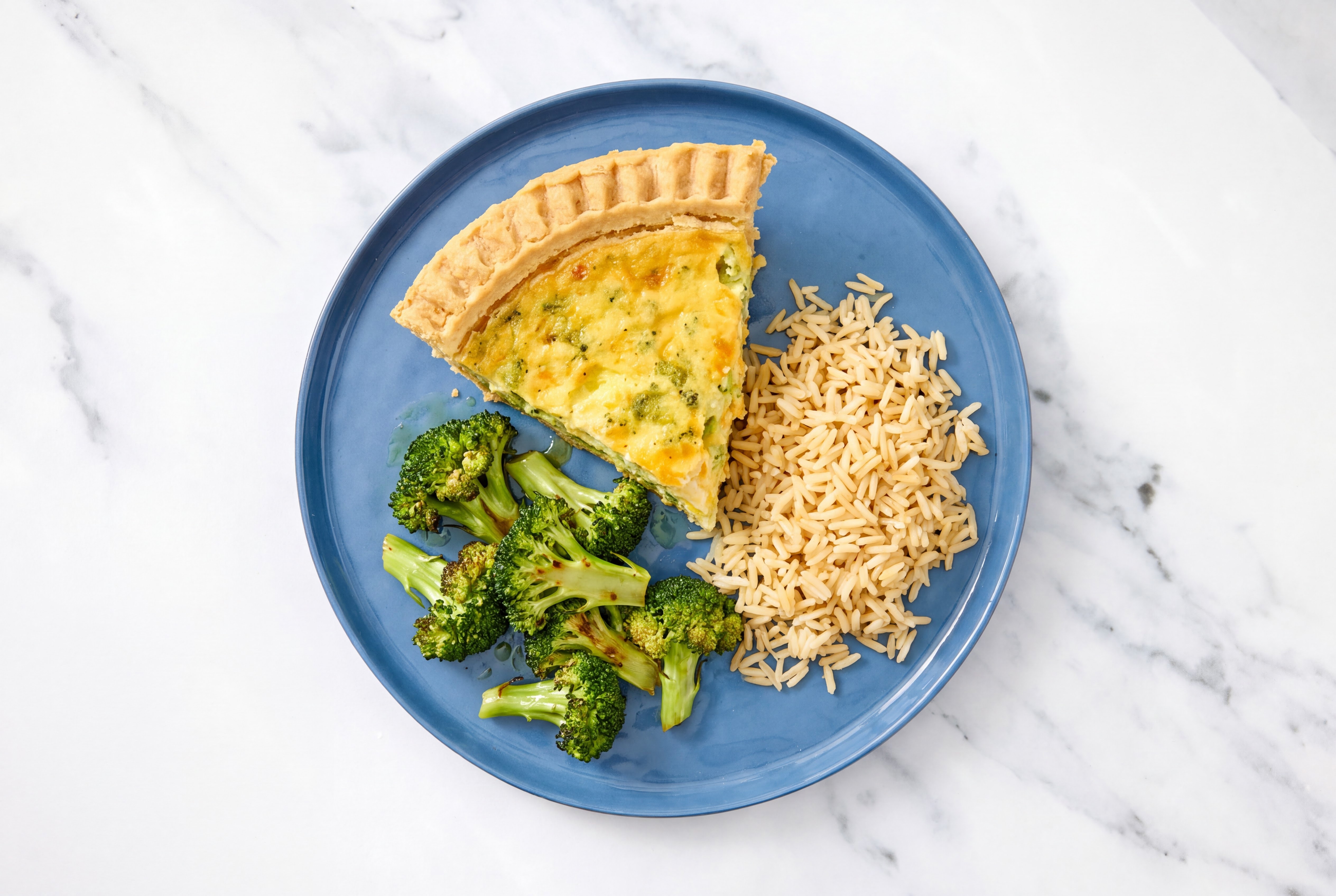 Broccoli & Cheddar Quiche with Broccoli & Bone Broth Rice