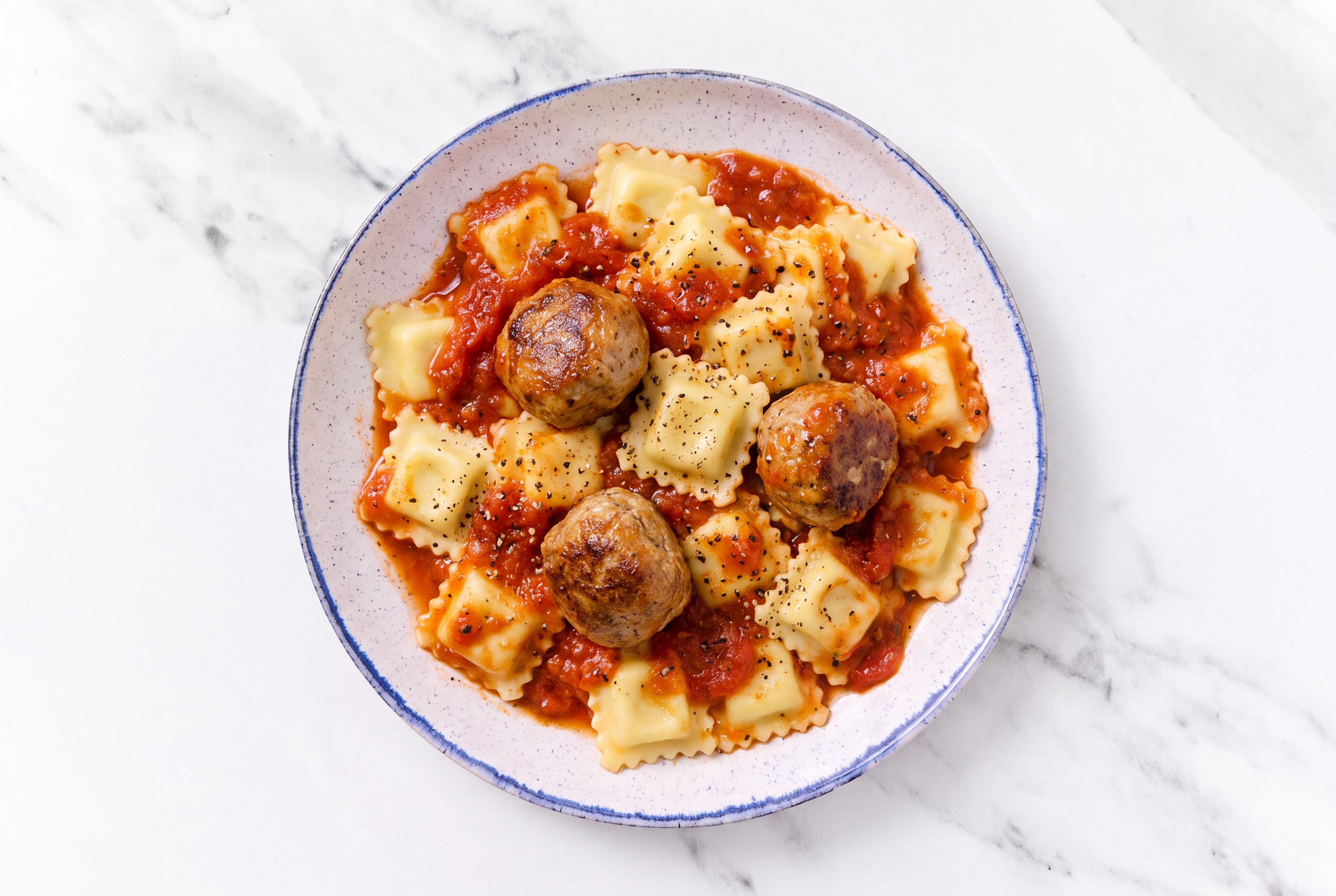 Meatball Marinara Cheesy Ravioli