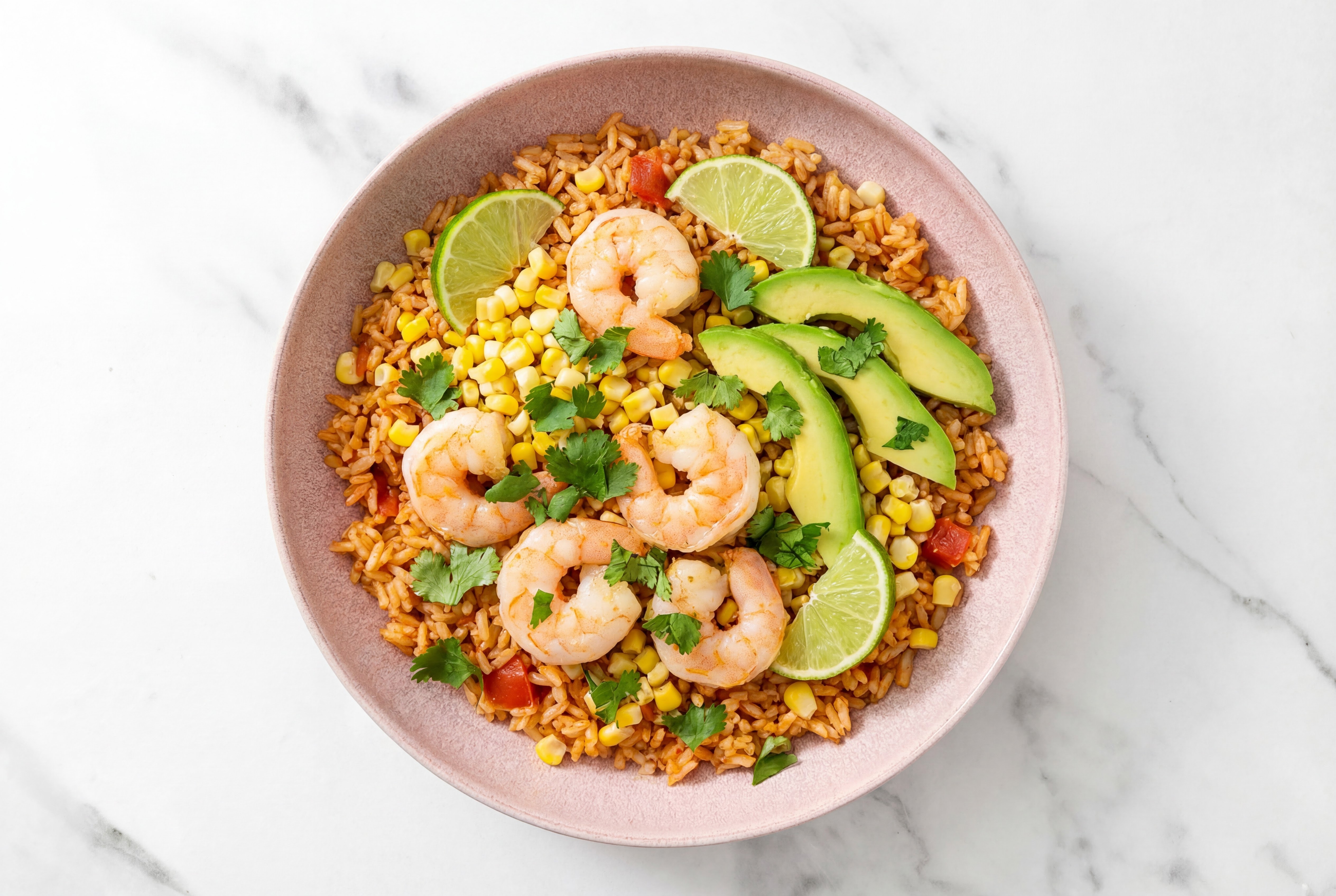 Mexican Jumbo Shrimp + Corn Rice Bowl