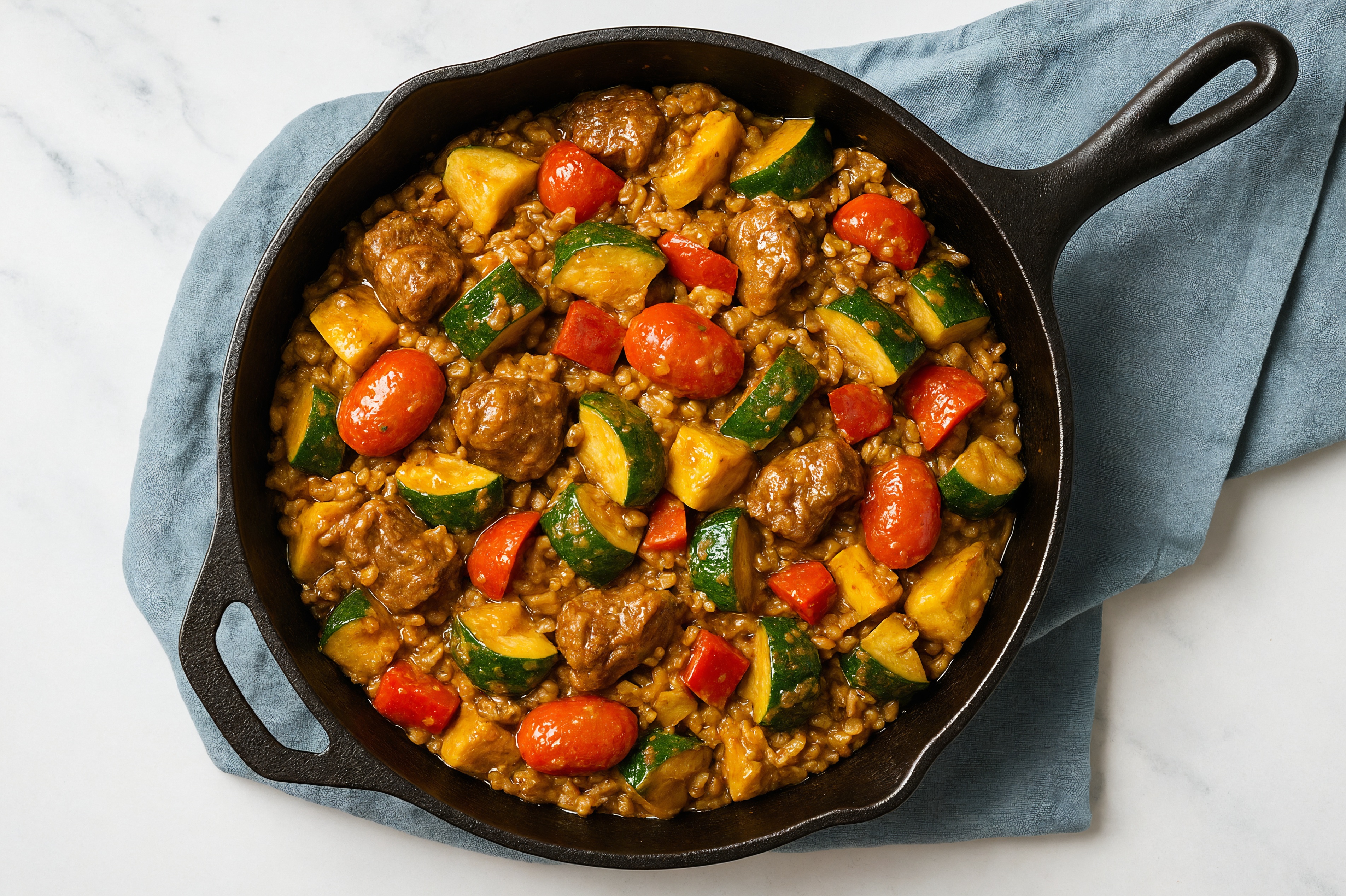 Herby Thai Peanut Squash + Boneless Lamb Stew Meat Stir-Fry