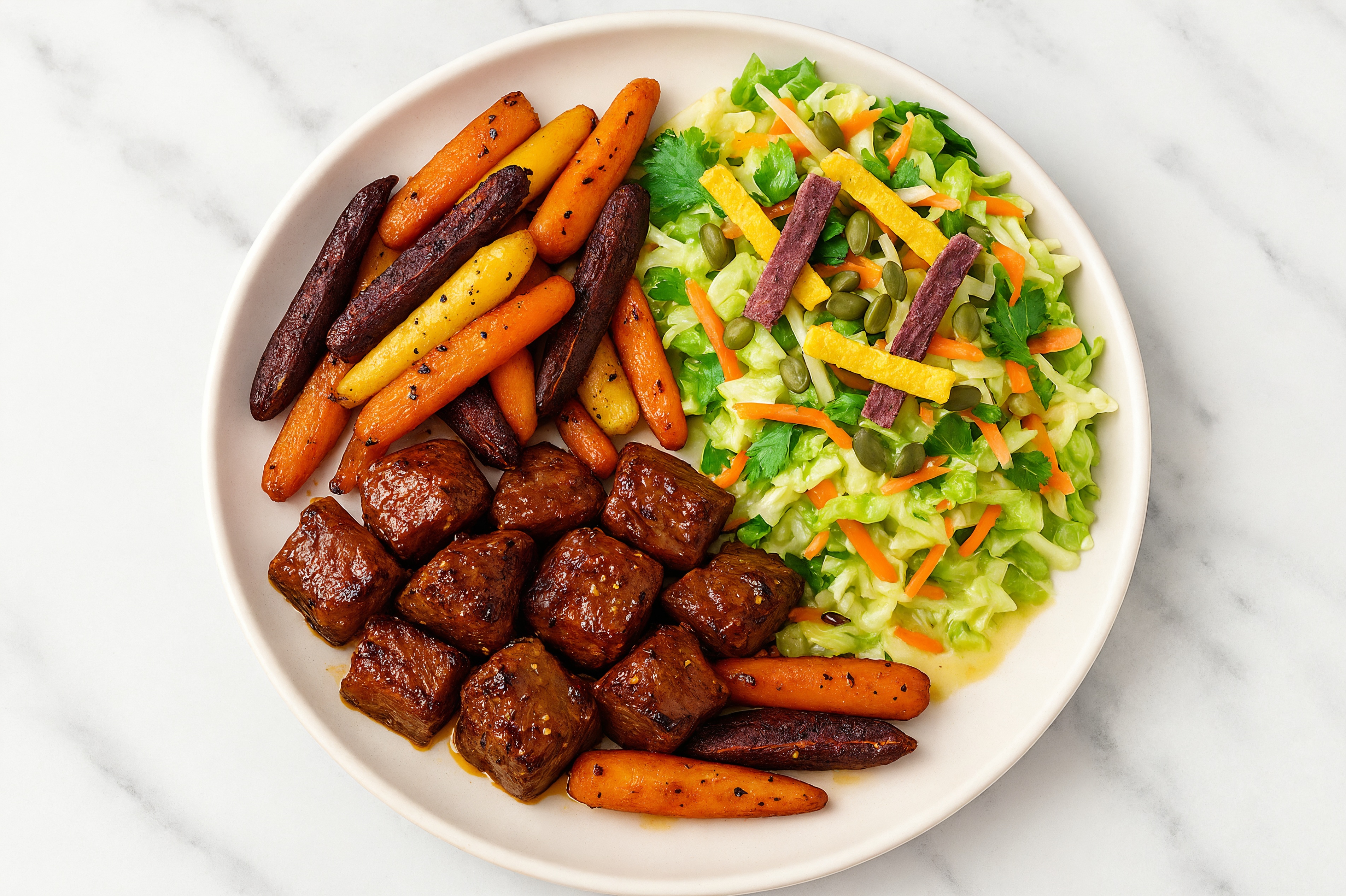 Honey Mustard Roasted Bison & Baby Carrots with Southwest Salad