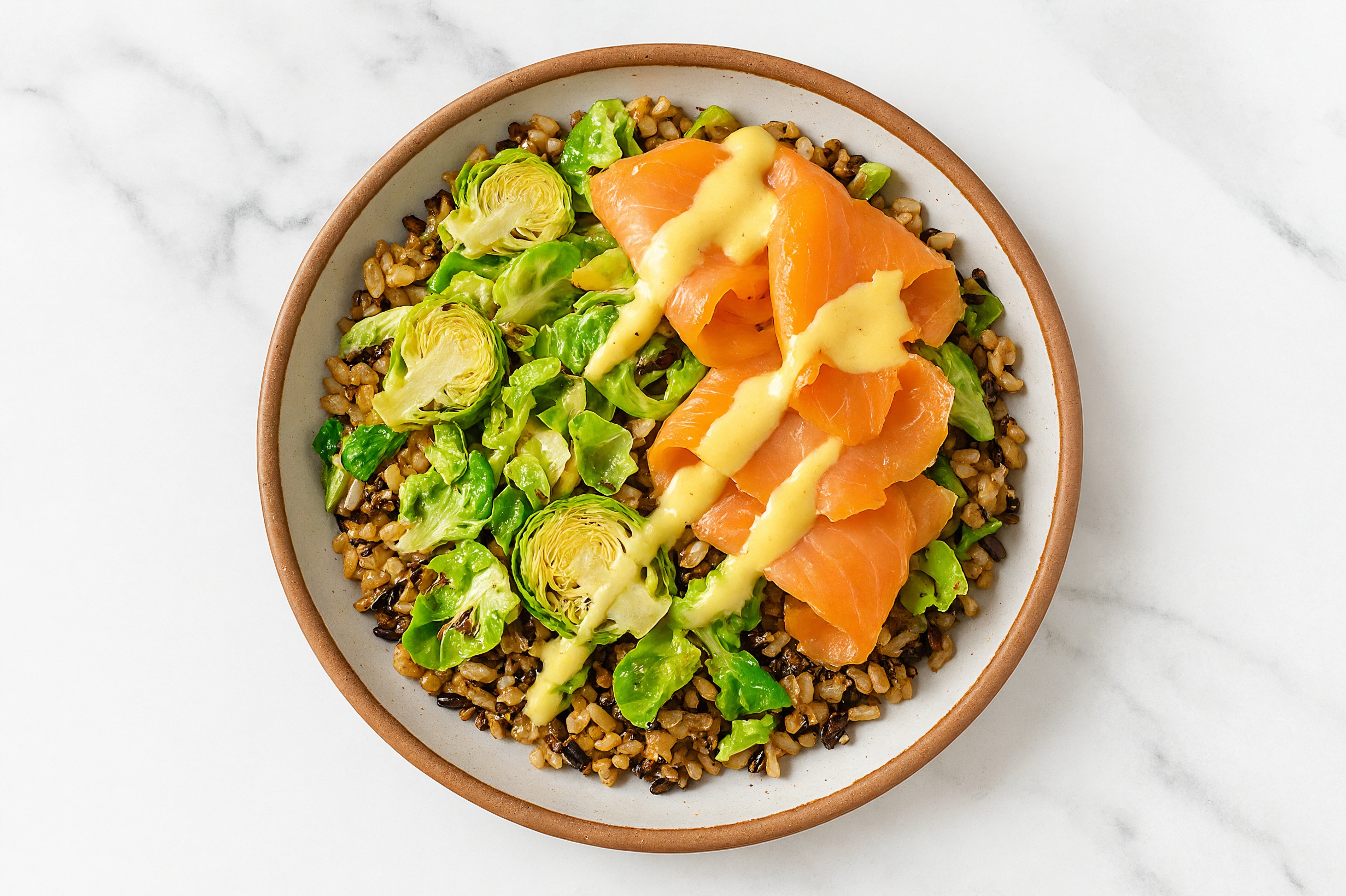 Smoked Salmon + Brussels Grain Bowl