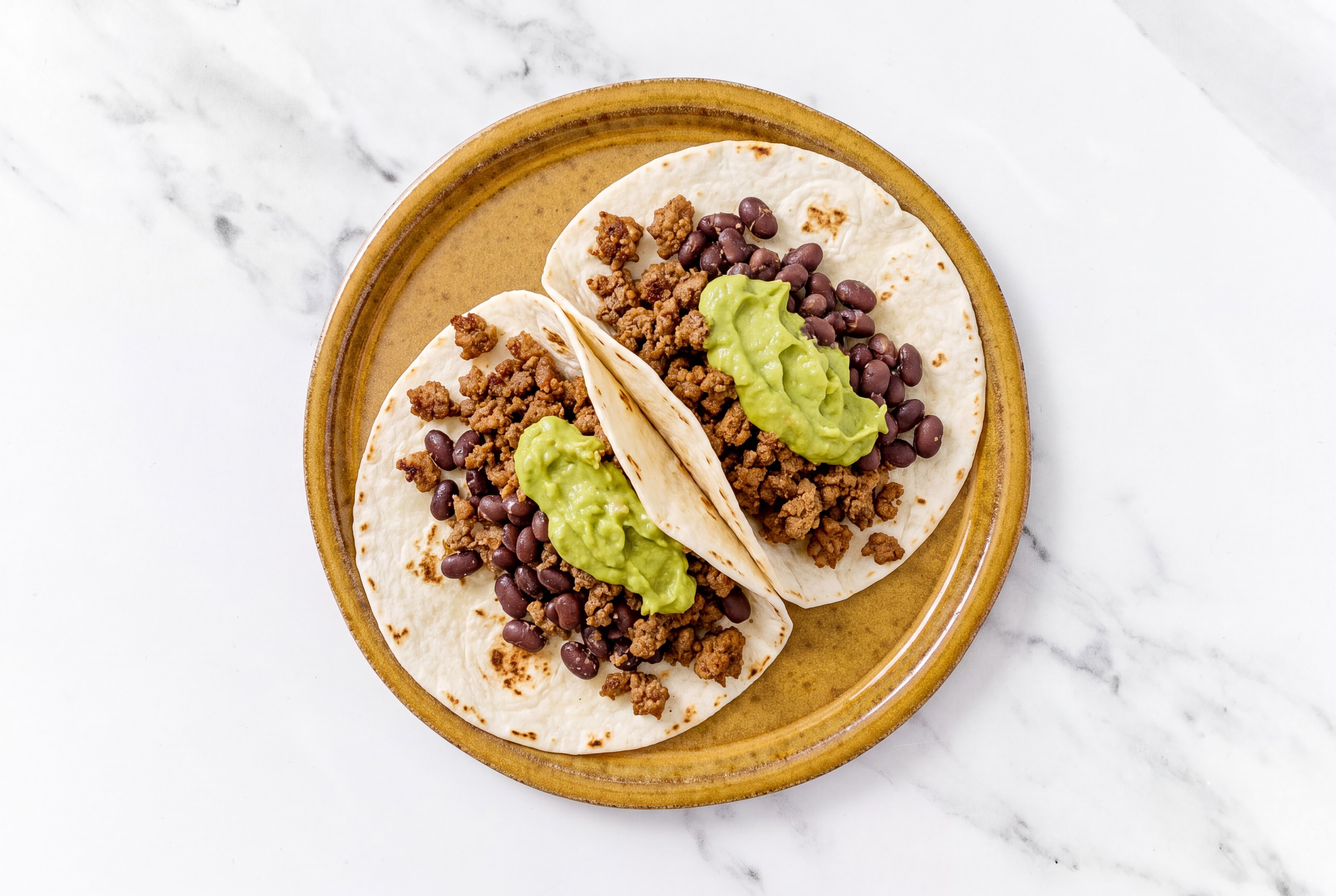  Ground 93/7 Lean Beef Tacos with Avocado & Spiced Beans