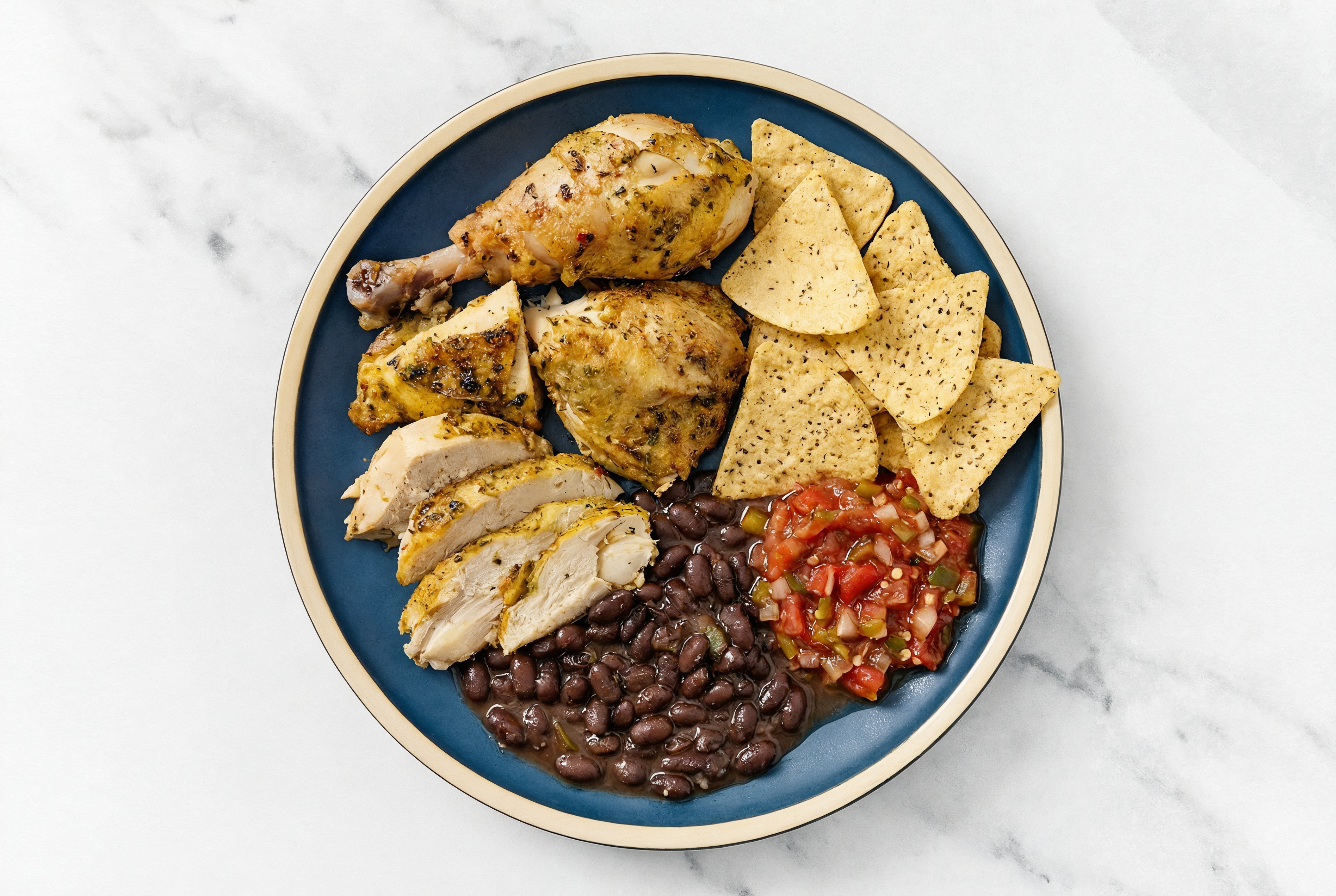 Juicy Chicken + Cuban Beans with Chips