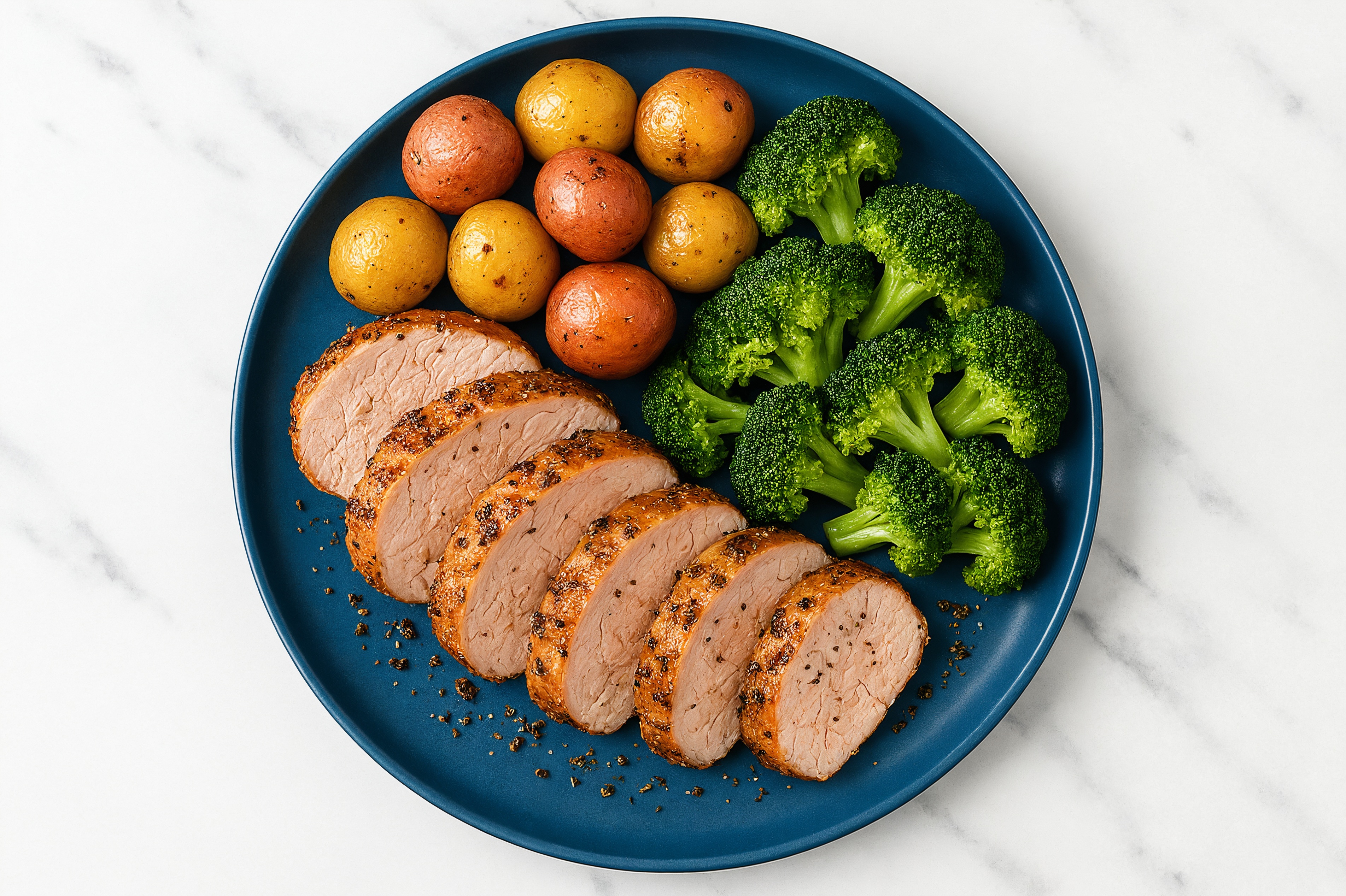 Honey Herb Pork Loin with Broccoli Florets