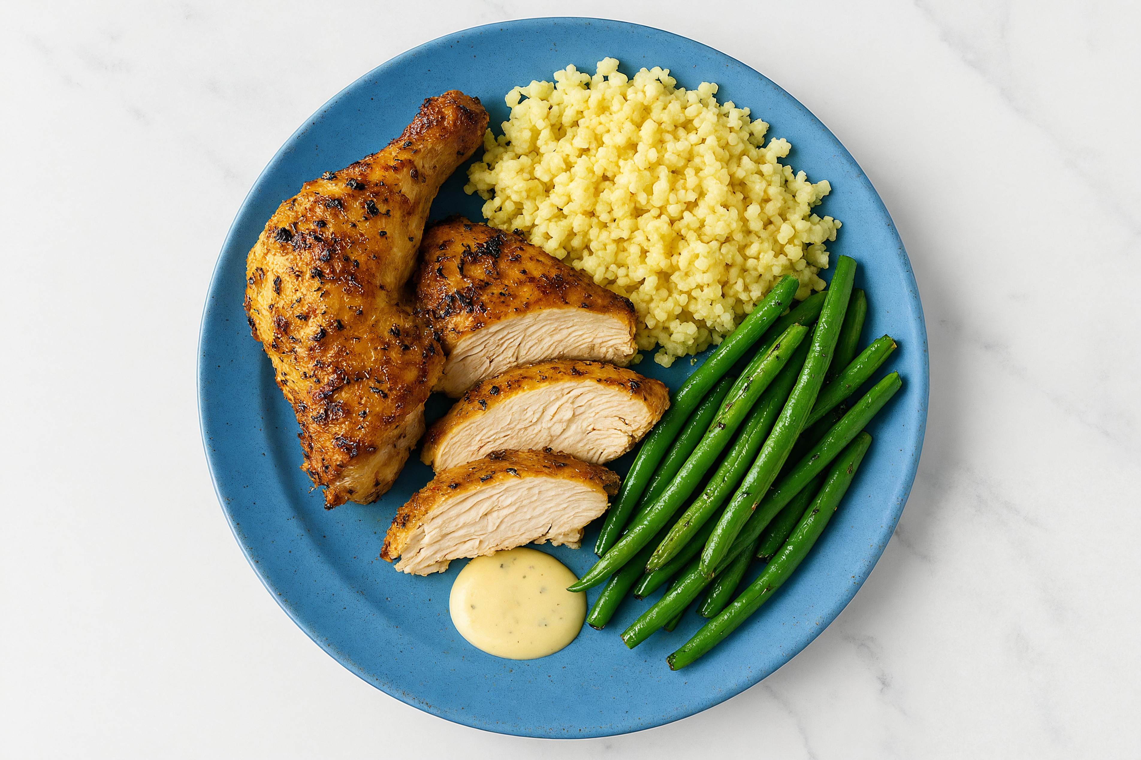 Lemon Chicken with Organic Green Beans + Couscous