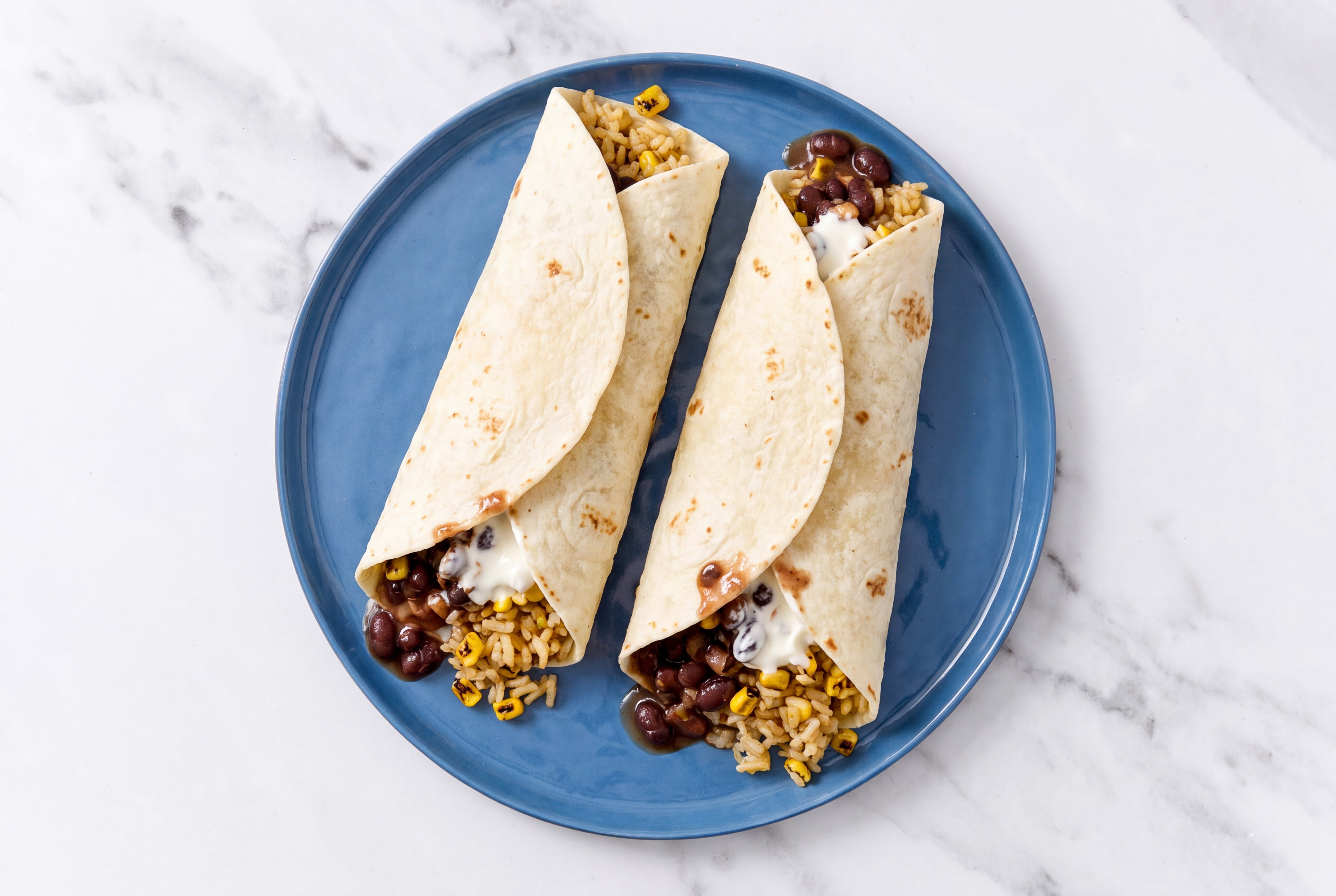Creamy Street Corn + Black Bean Wraps