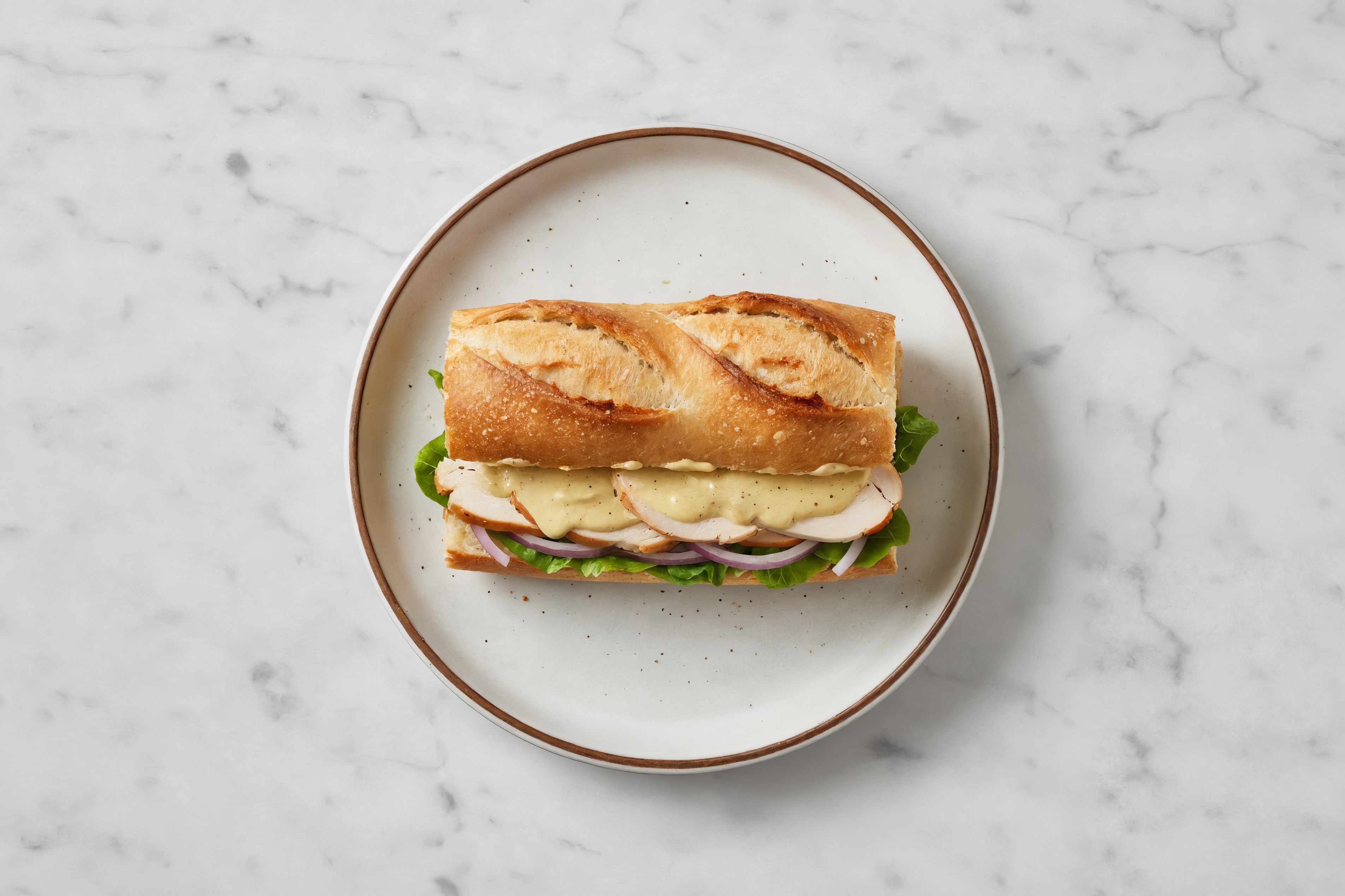 Classic Chicken on a Baguette with Honey Mustard Garlic Sauce