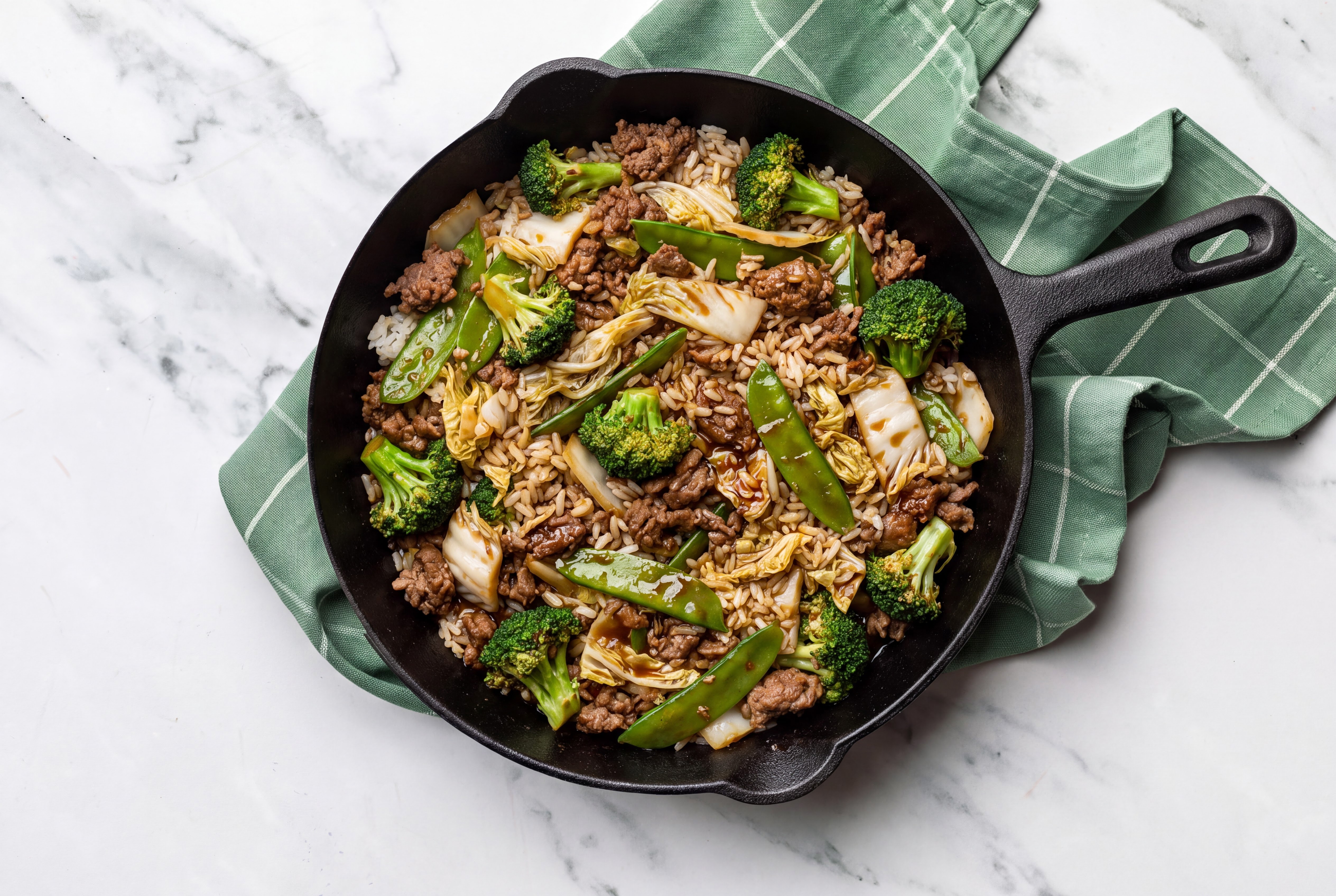 Teriyaki Bok Choy + Ground 93/7 Lean Beef Stir-Fry
