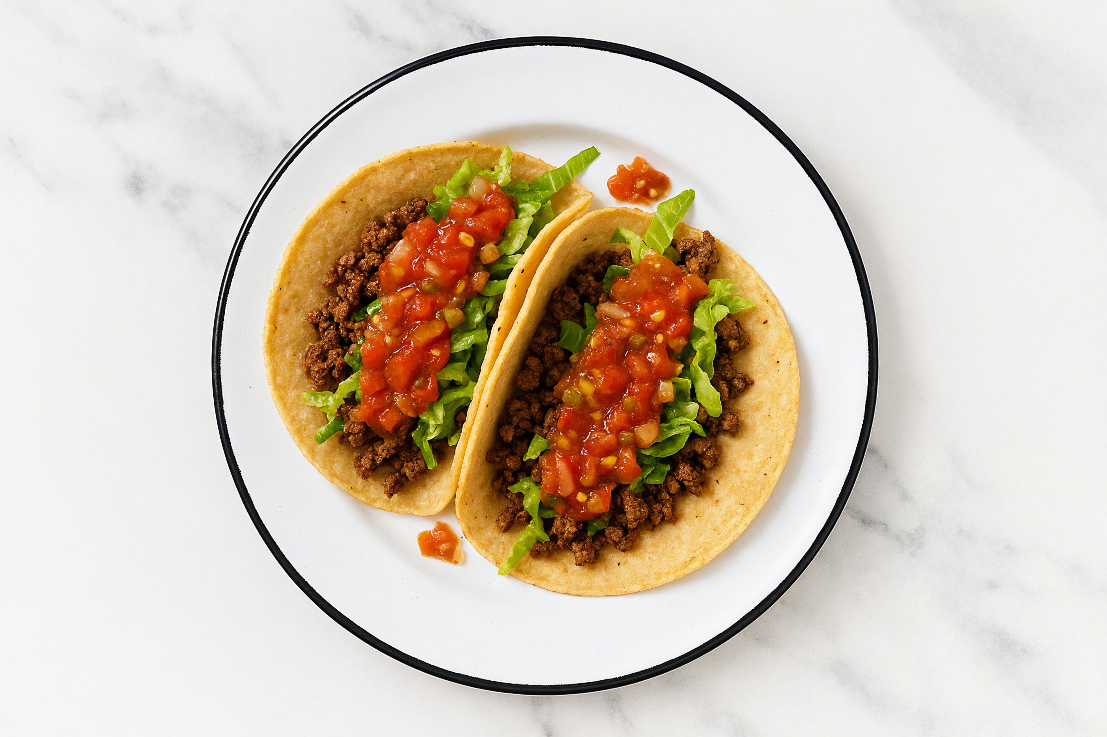 Hearty  Ground Beef Patties Tacos with Pico de Gallo