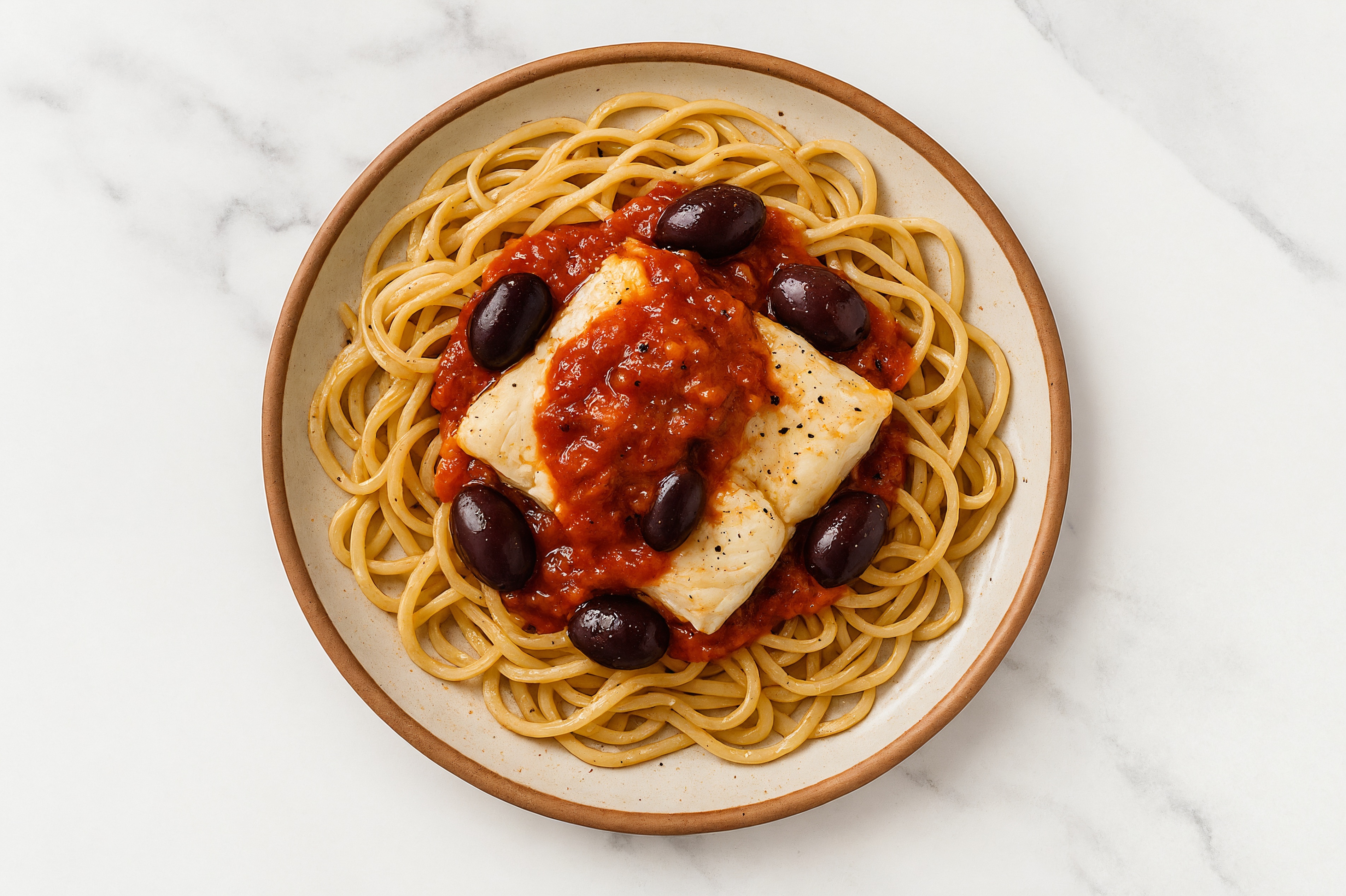 Hearty Baked Provencal Black Cod + Linguine