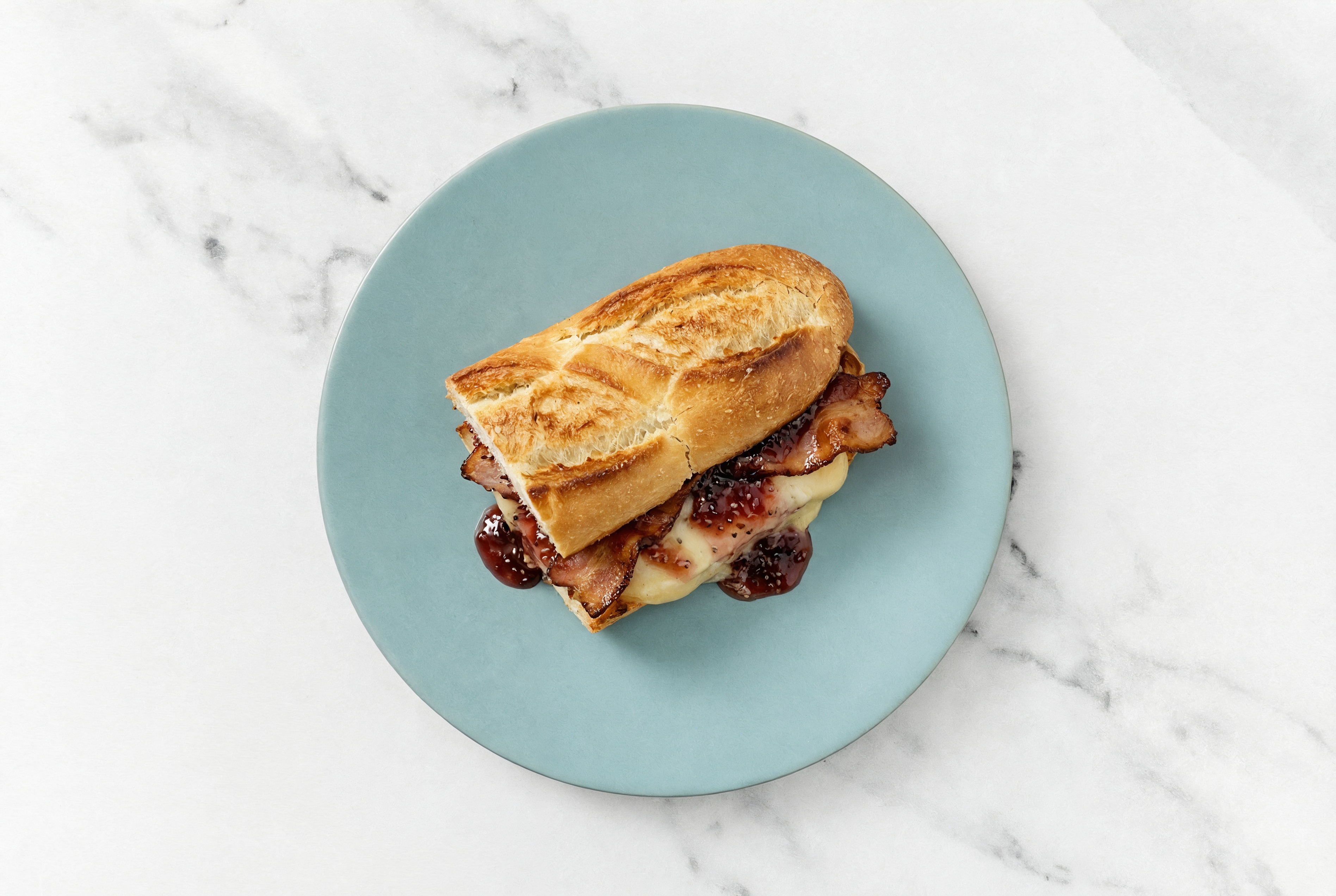 Maple Bacon, Havarti + Strawberry Jam Tartine