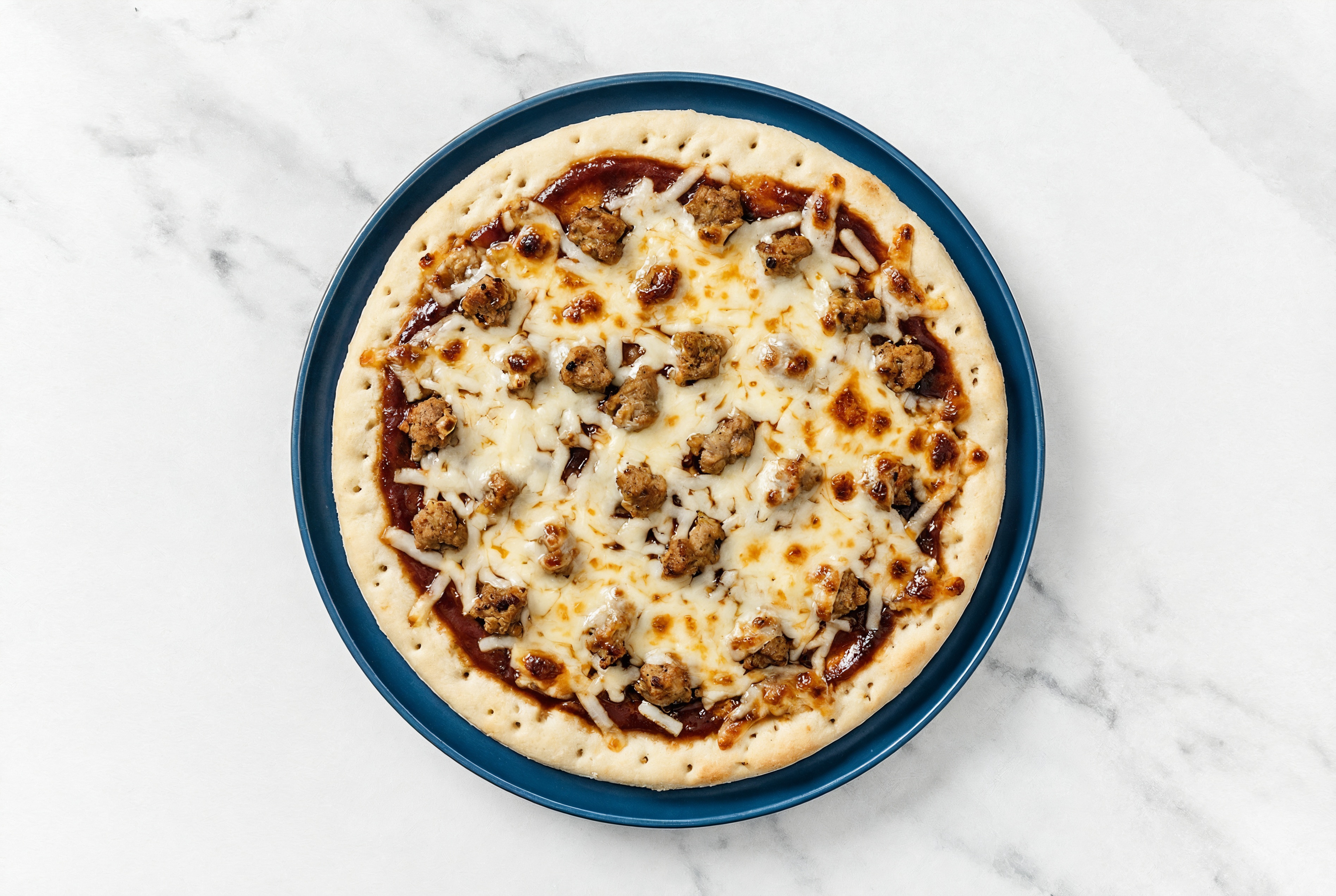 BBQ Pork Sausage Gluten-Free Pizza with Original BBQ Sauce