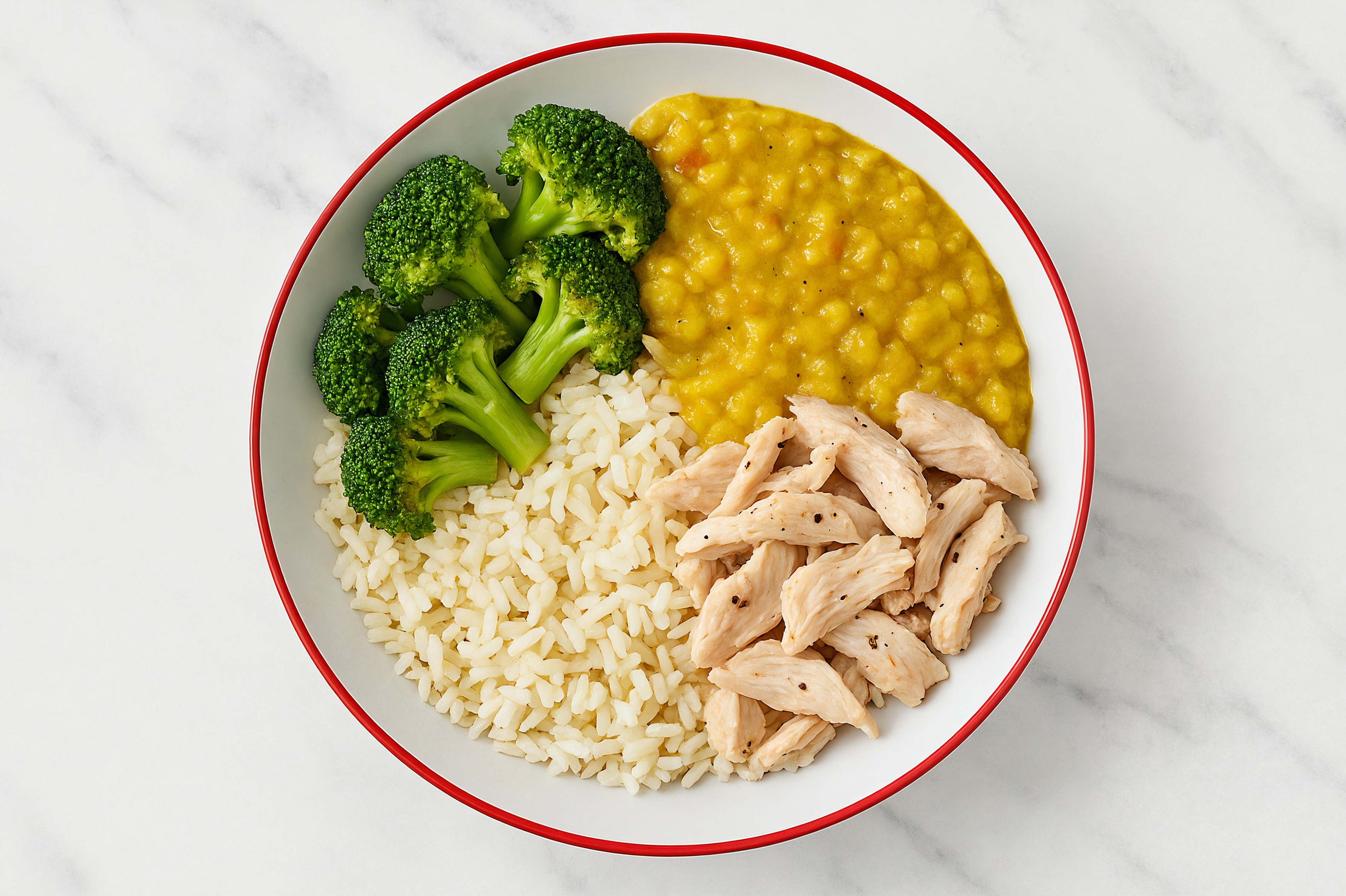 Chicken Long Grain White Rice Bowl with Red Lentils