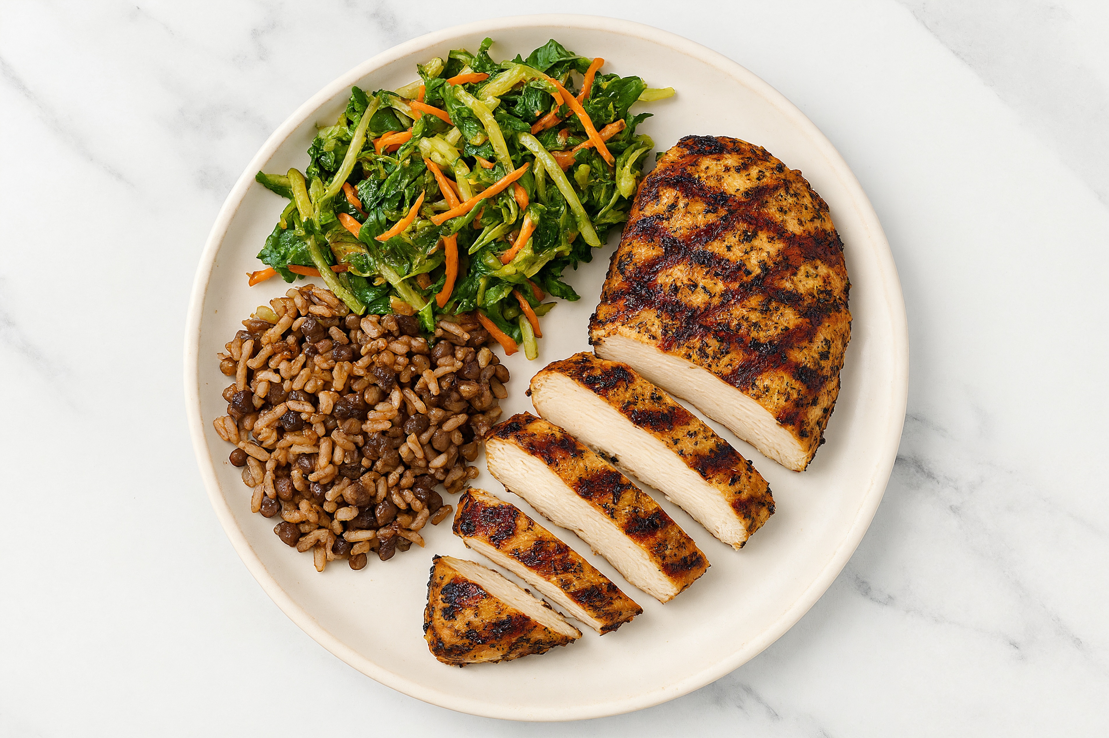 Super Garlicky Grilled Mediterranean Chicken Breast Protein Bowl