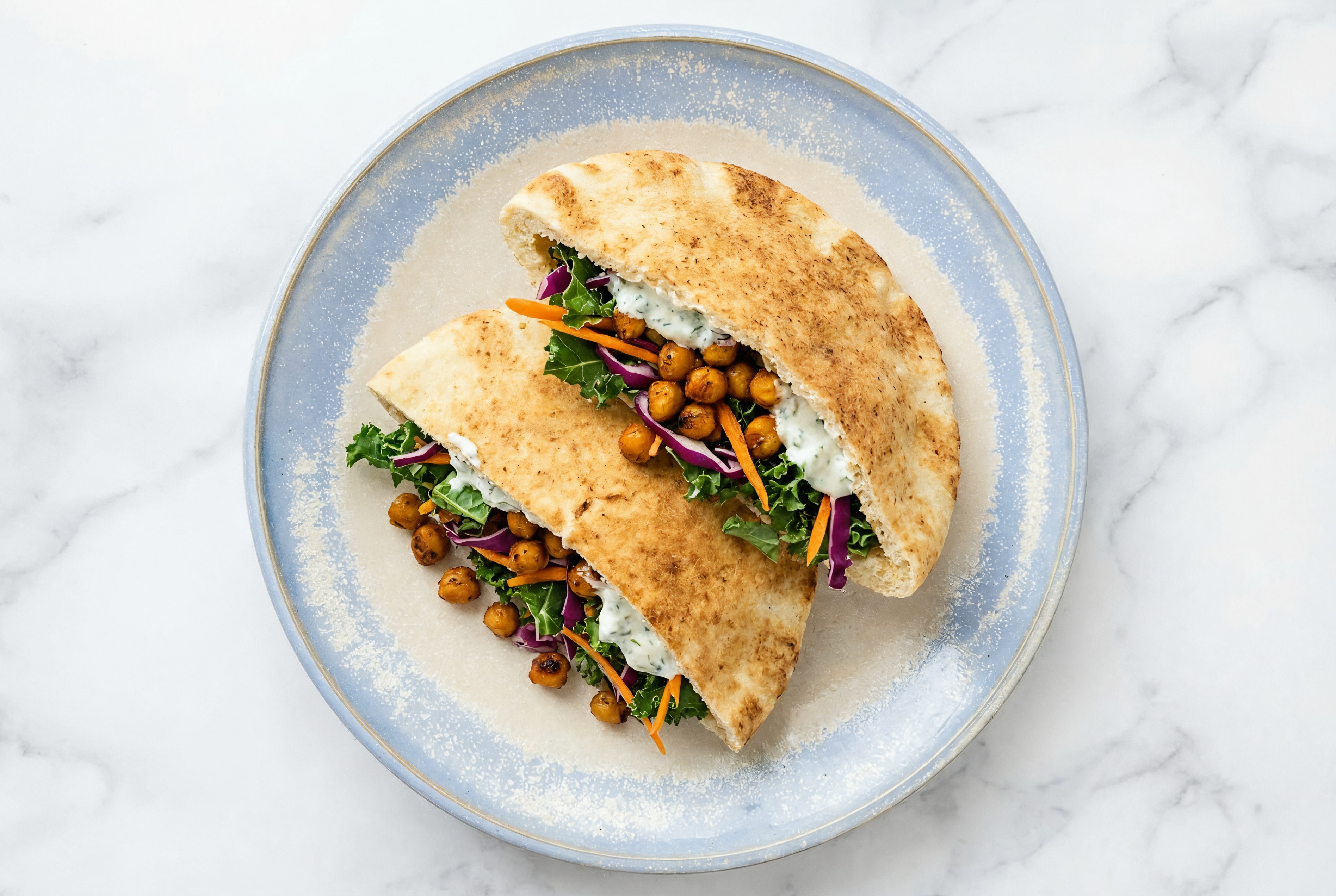 Feta Cucumber Tzatziki Dip + Crispy Chickpea Traditional Pita Pocket