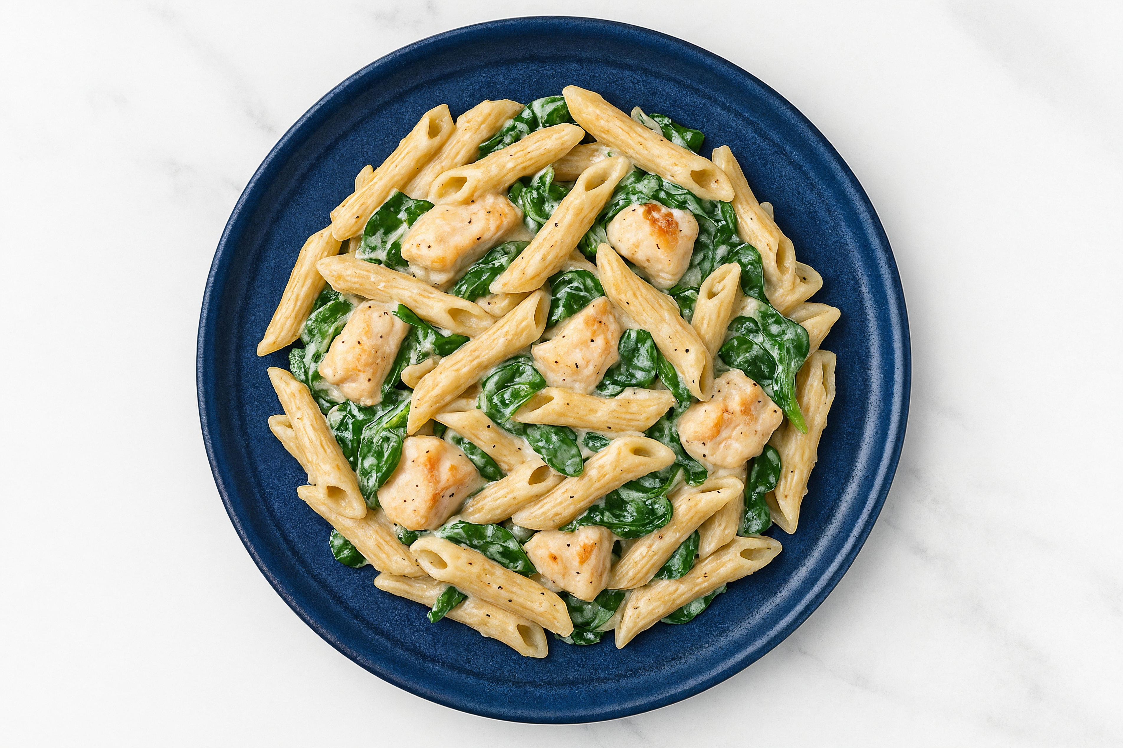 Pasta Alfredo with Chicken Breast + Spinach