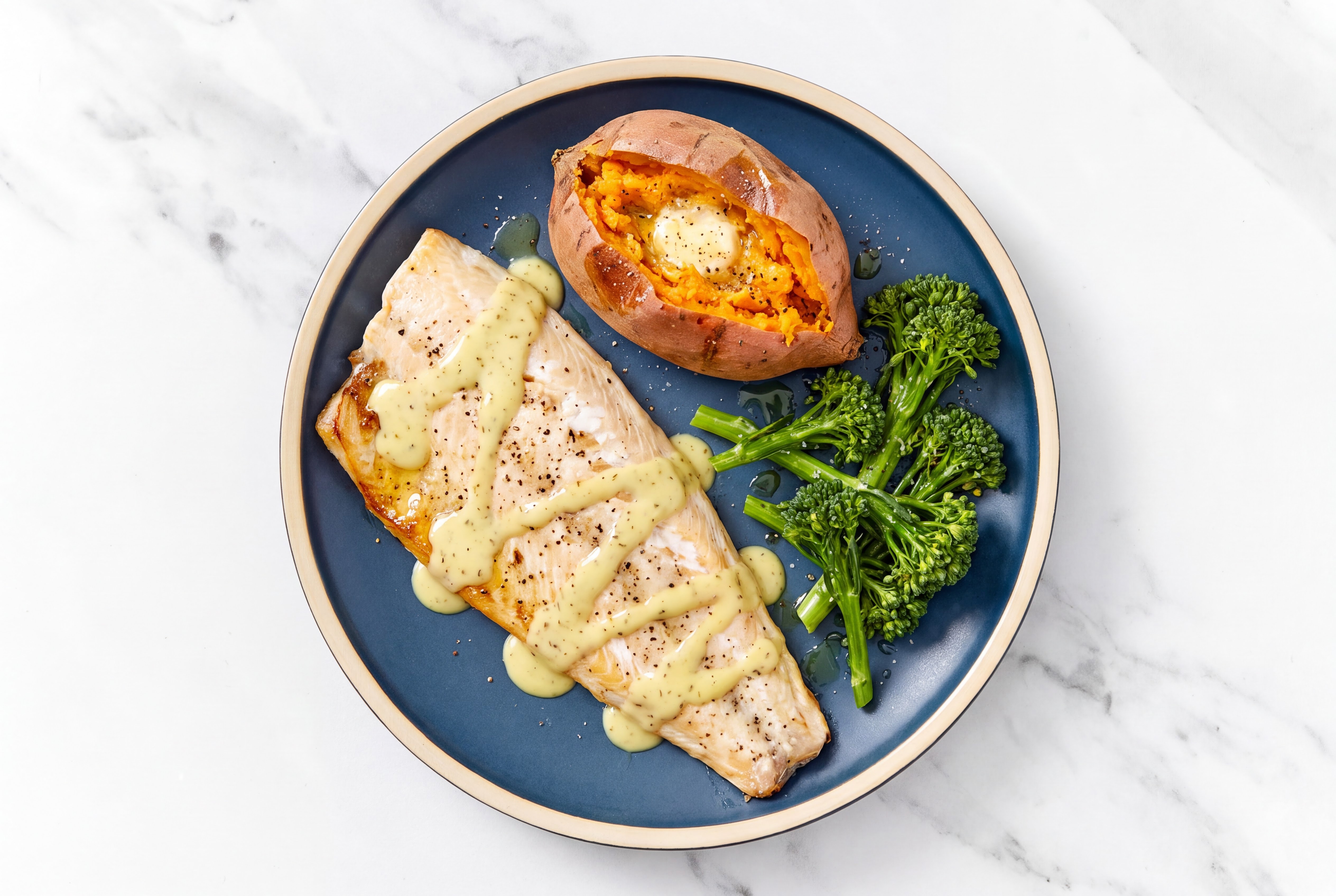 Honey Mustard Seared Trout + Sweet Potato
