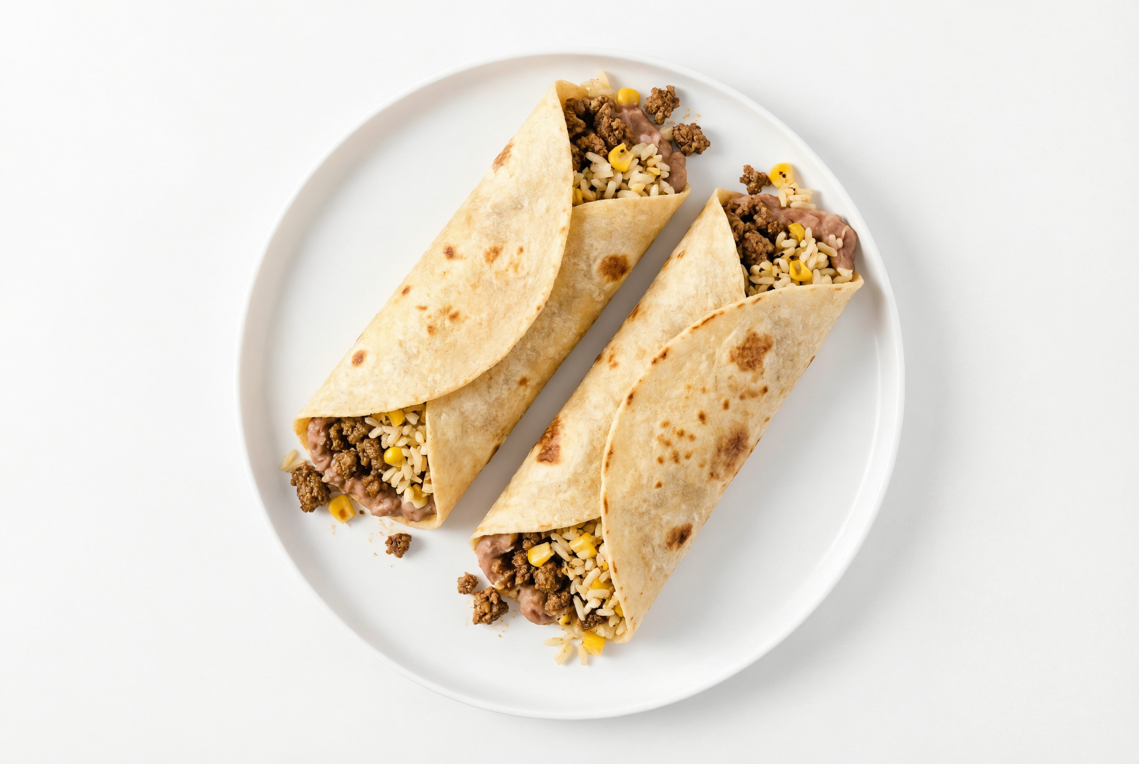 Rustic Ground Beef Patties + Refried Red Beans Bean Burritos