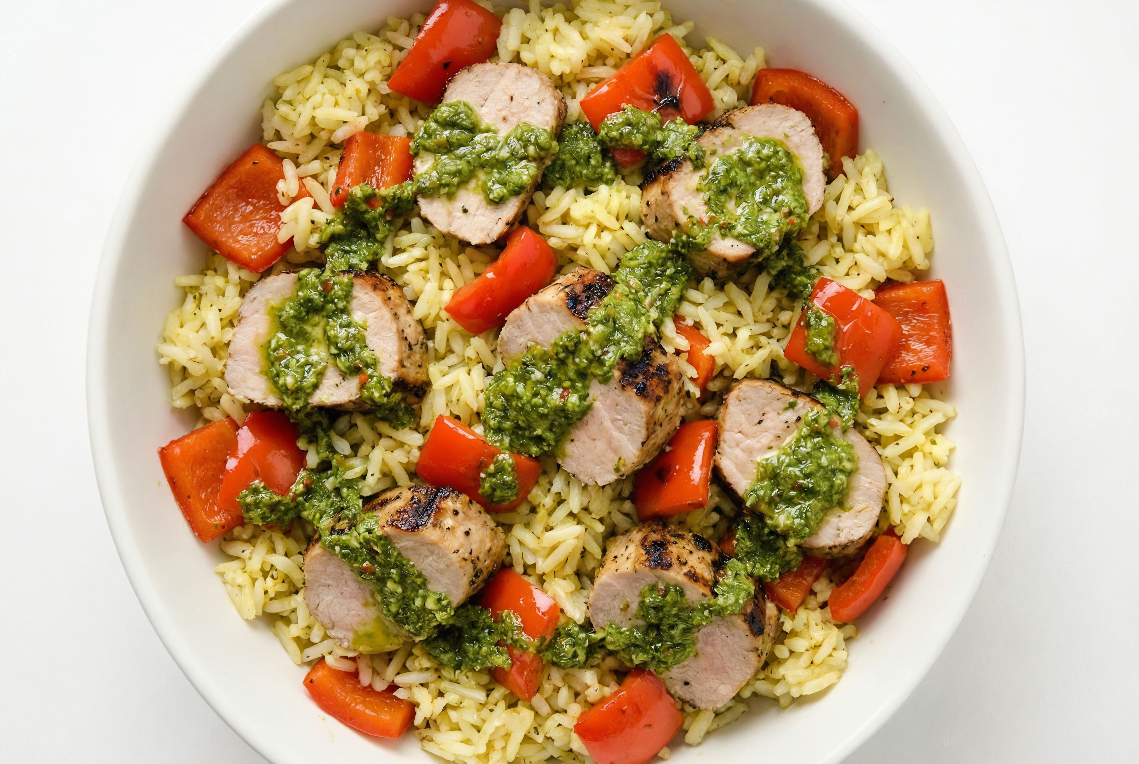 Grilled Pork Tenderloin + Chimichurri Jasmine Rice Bowl