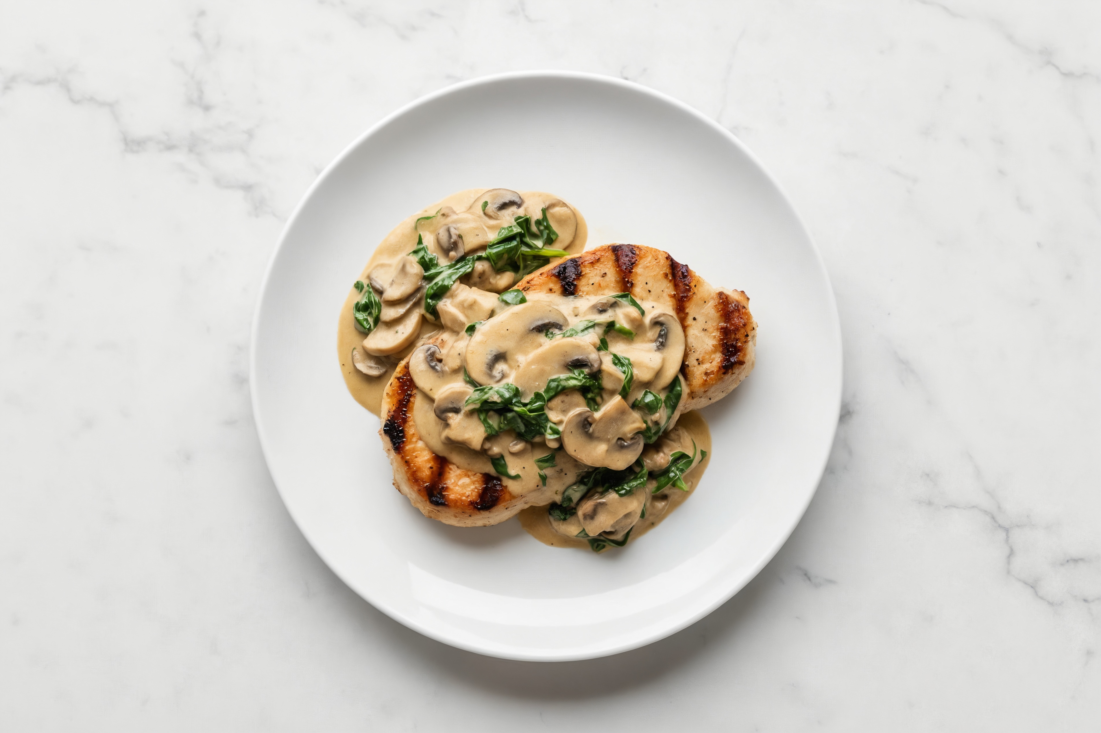  Creamy Mushroom Smothered Grilled Boneless Pork Chops